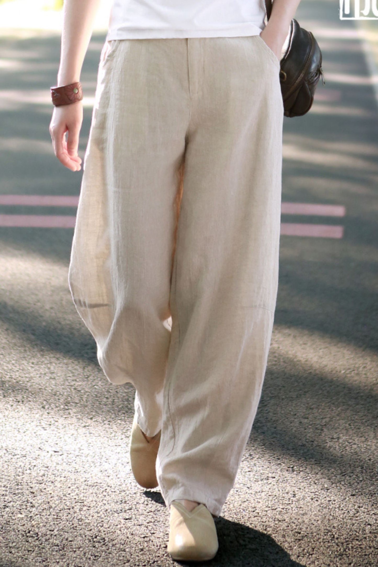 Spring and summer linen lantern pants L0613