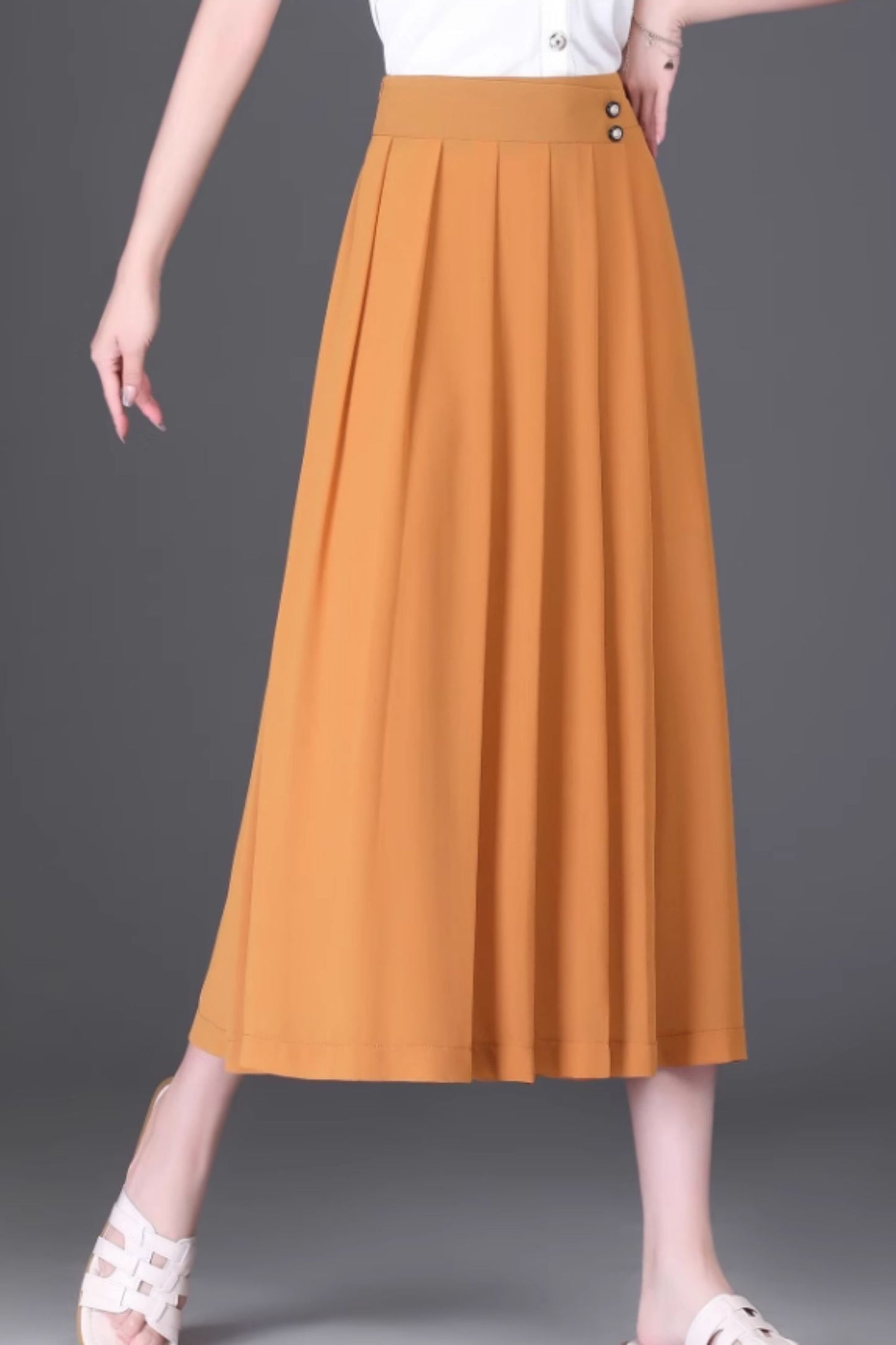 Summer irregular wide leg midi pants women C5020