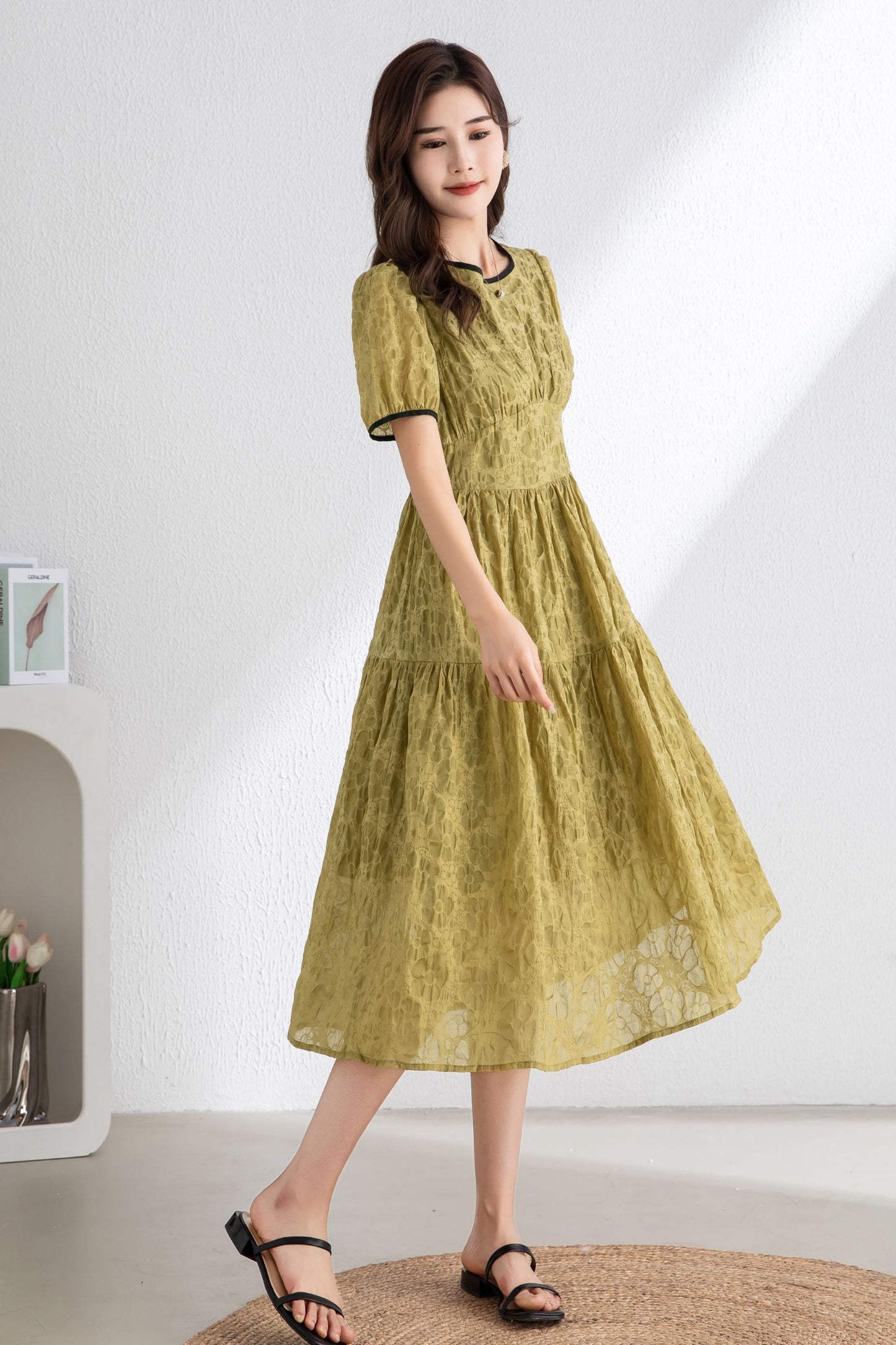 Women's Summer Green Dress C3318