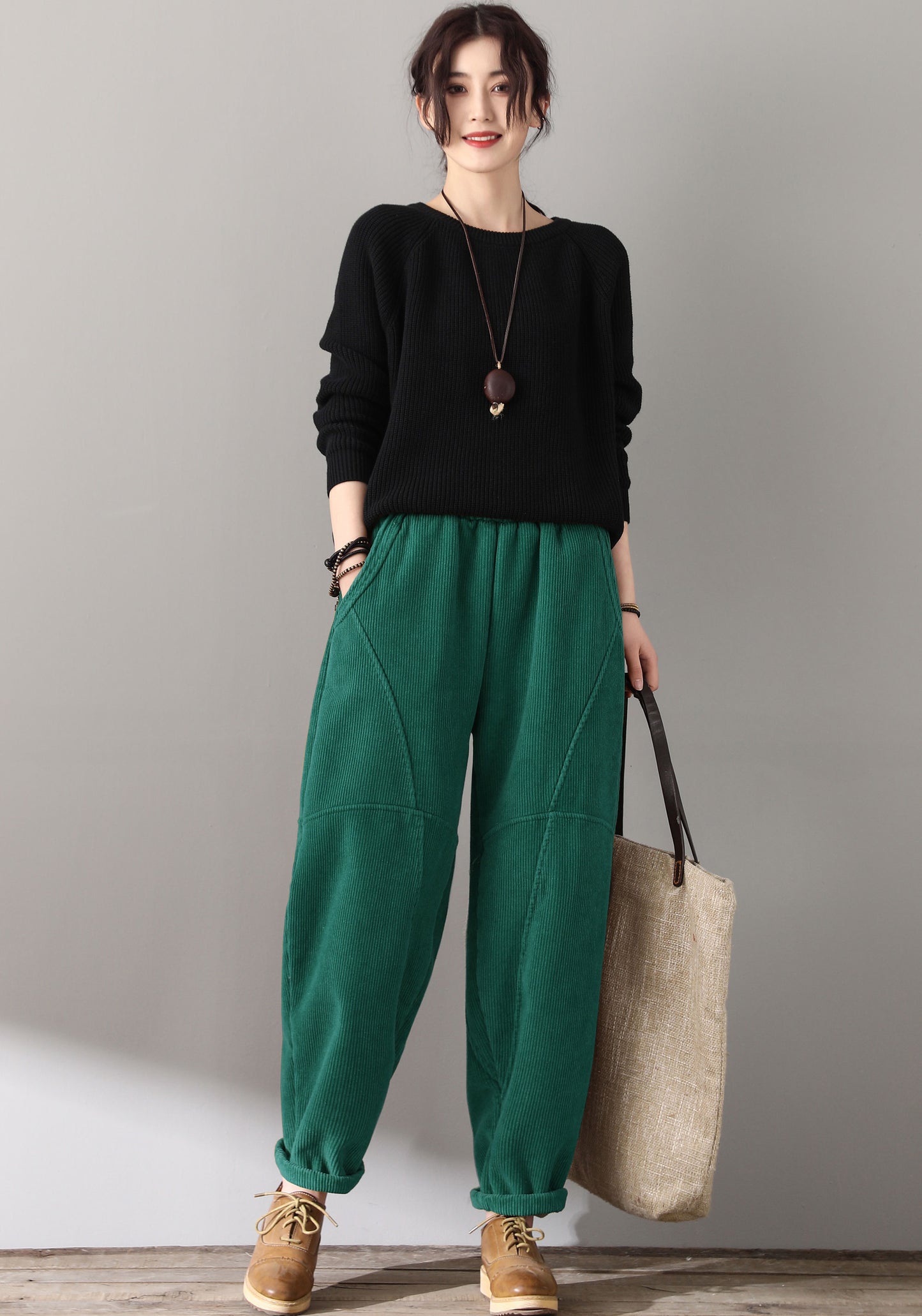 Women Retro Loose Corduroy Pants C5139