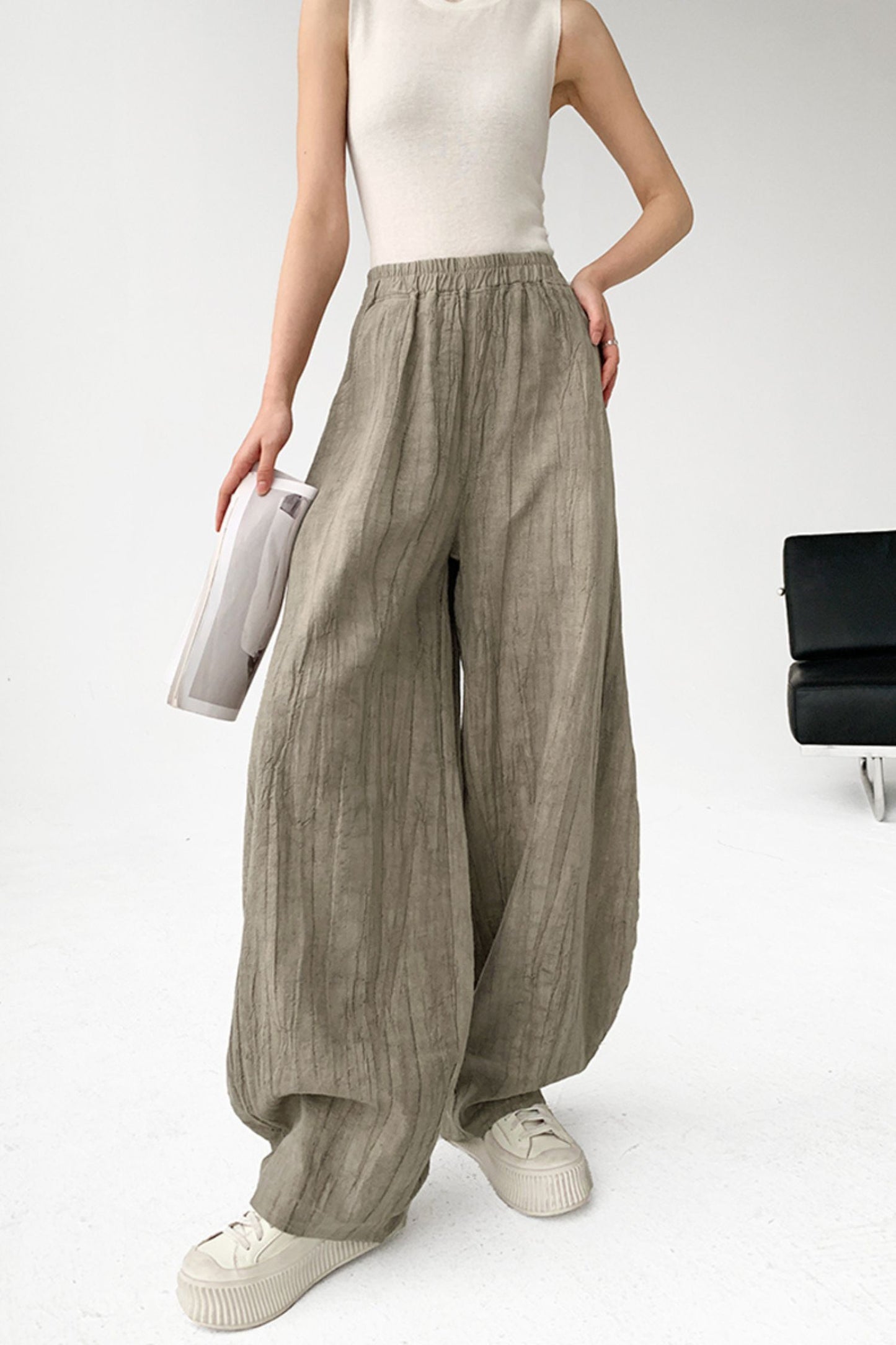 spring and autumn leisure cotton linen lantern pants L0608