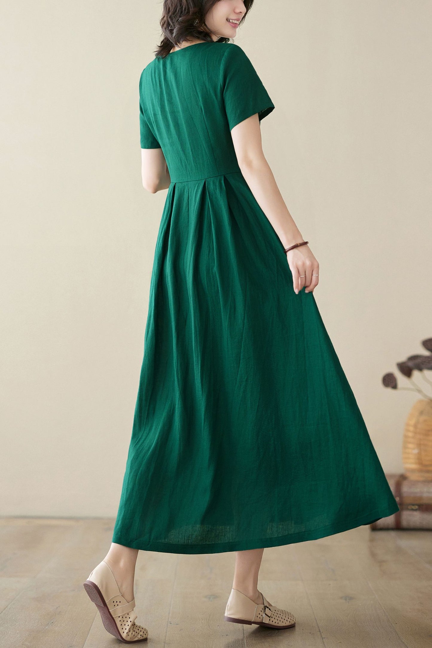 Short sleeve maxi dress C3953