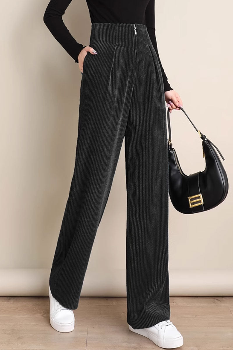 wide leg long palazzo corduroy pants women C3795
