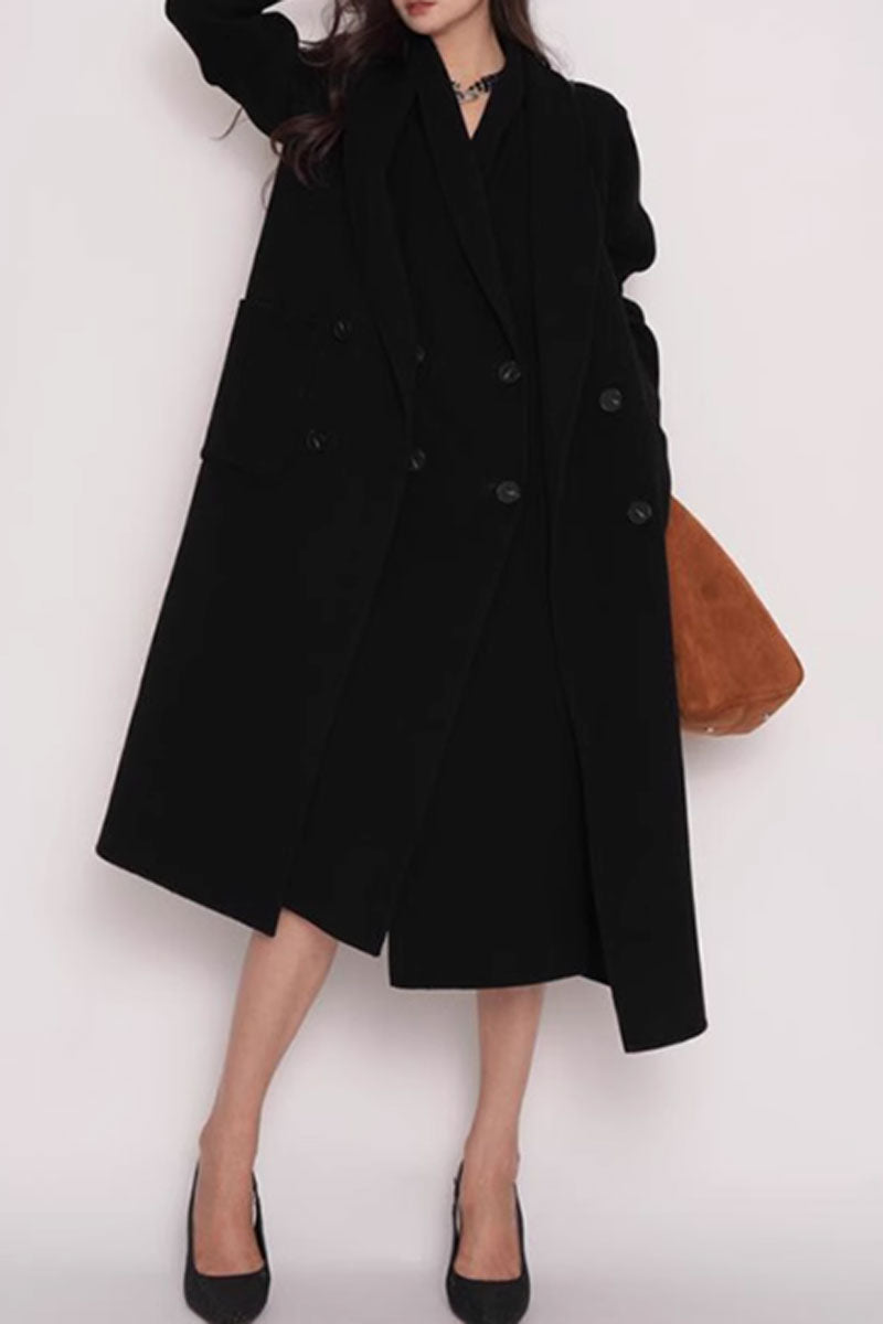 two layers womens winter wool coat C3836
