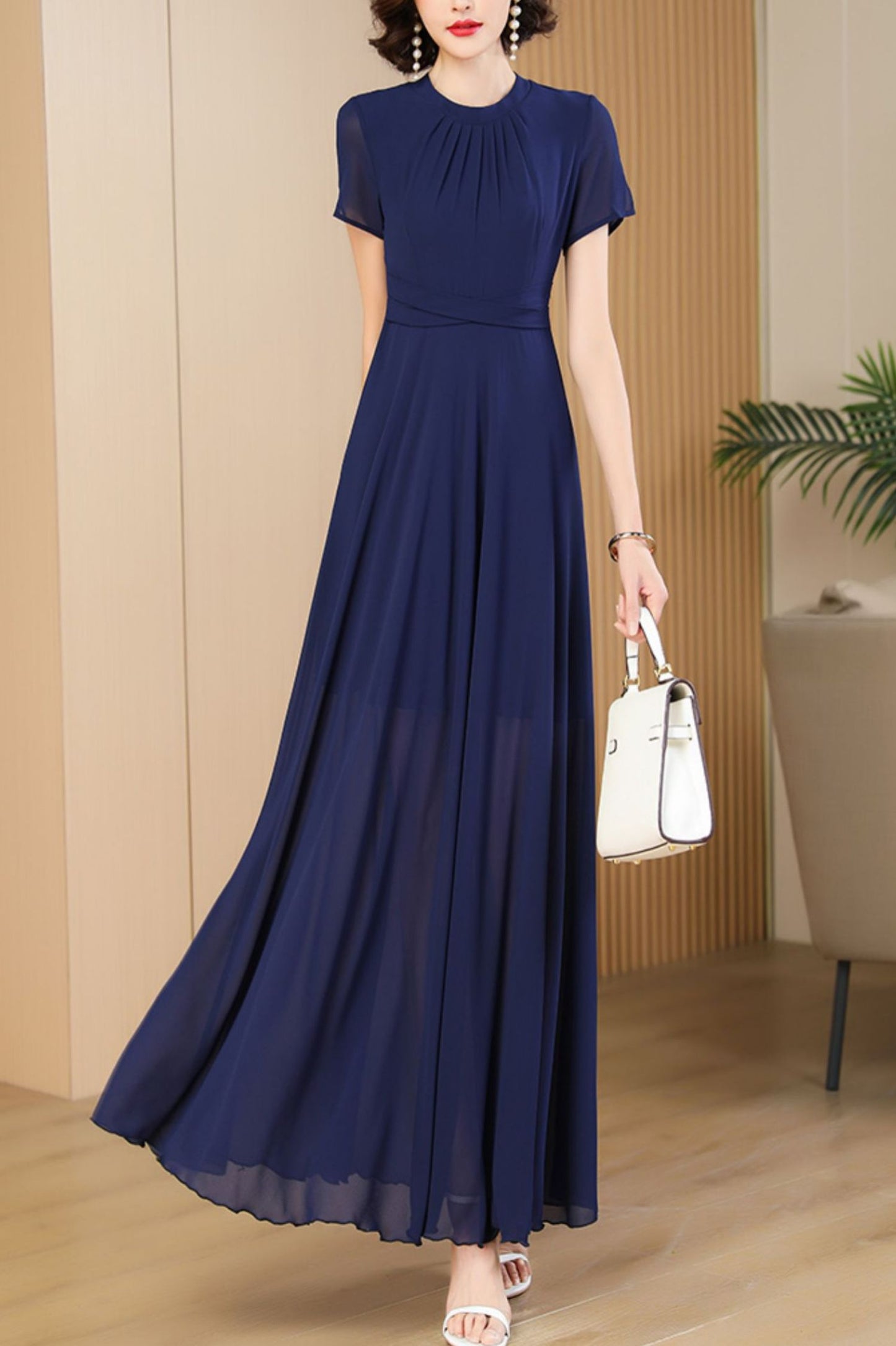 navy blue summer new dress C4088