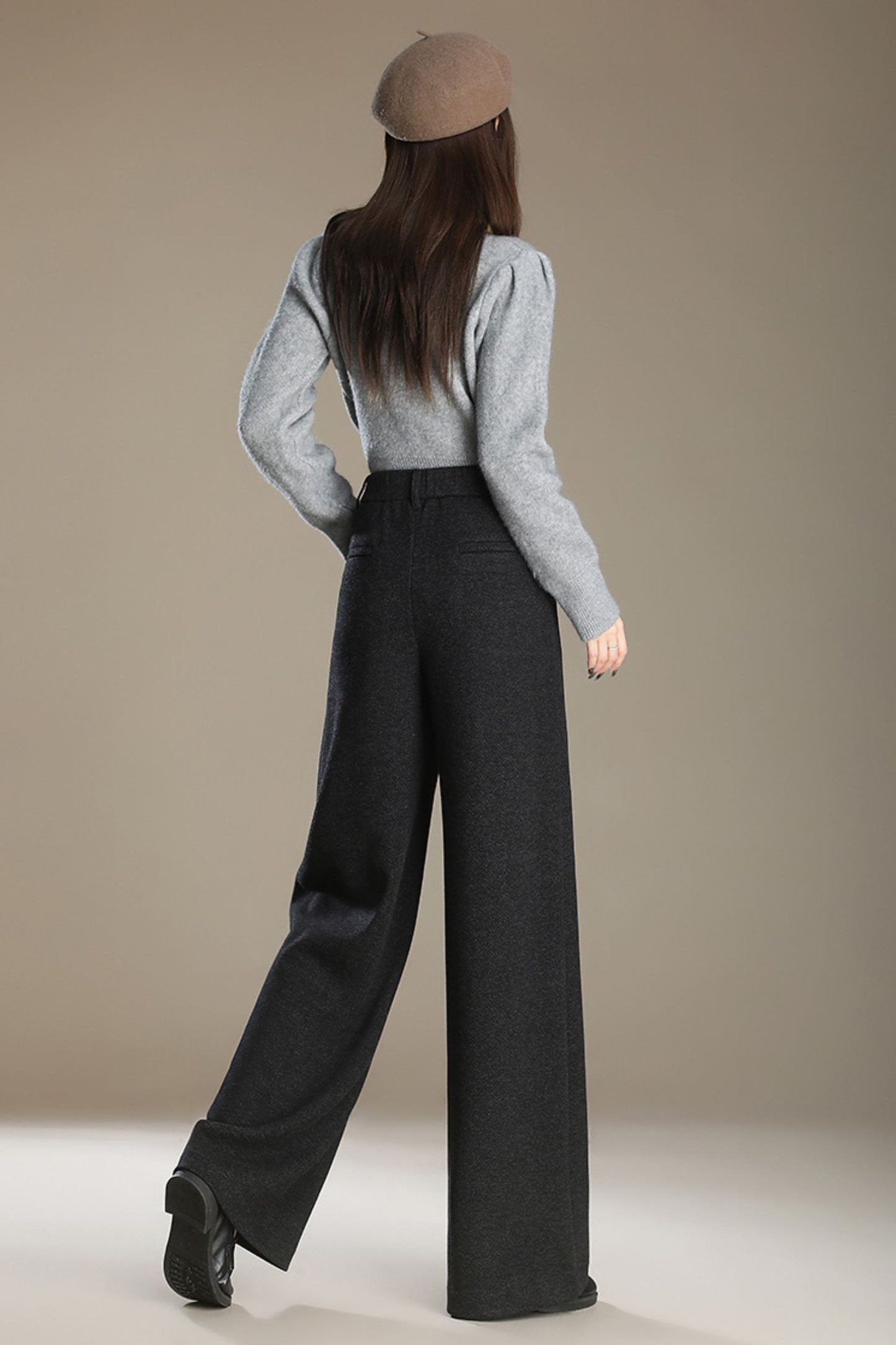 Wide leg autumn/winter wool pants c5092