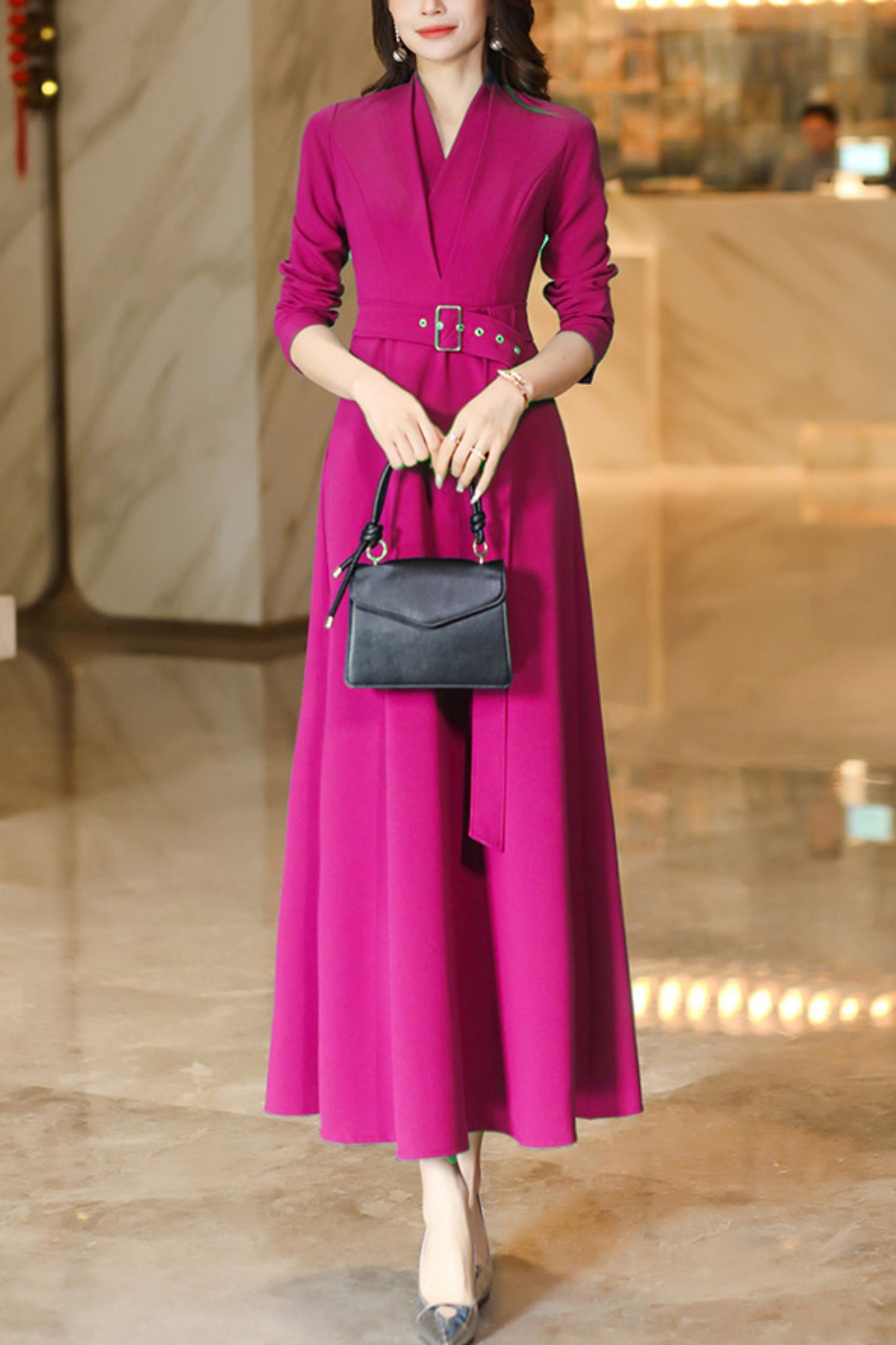 spring and autumn long dress C4186