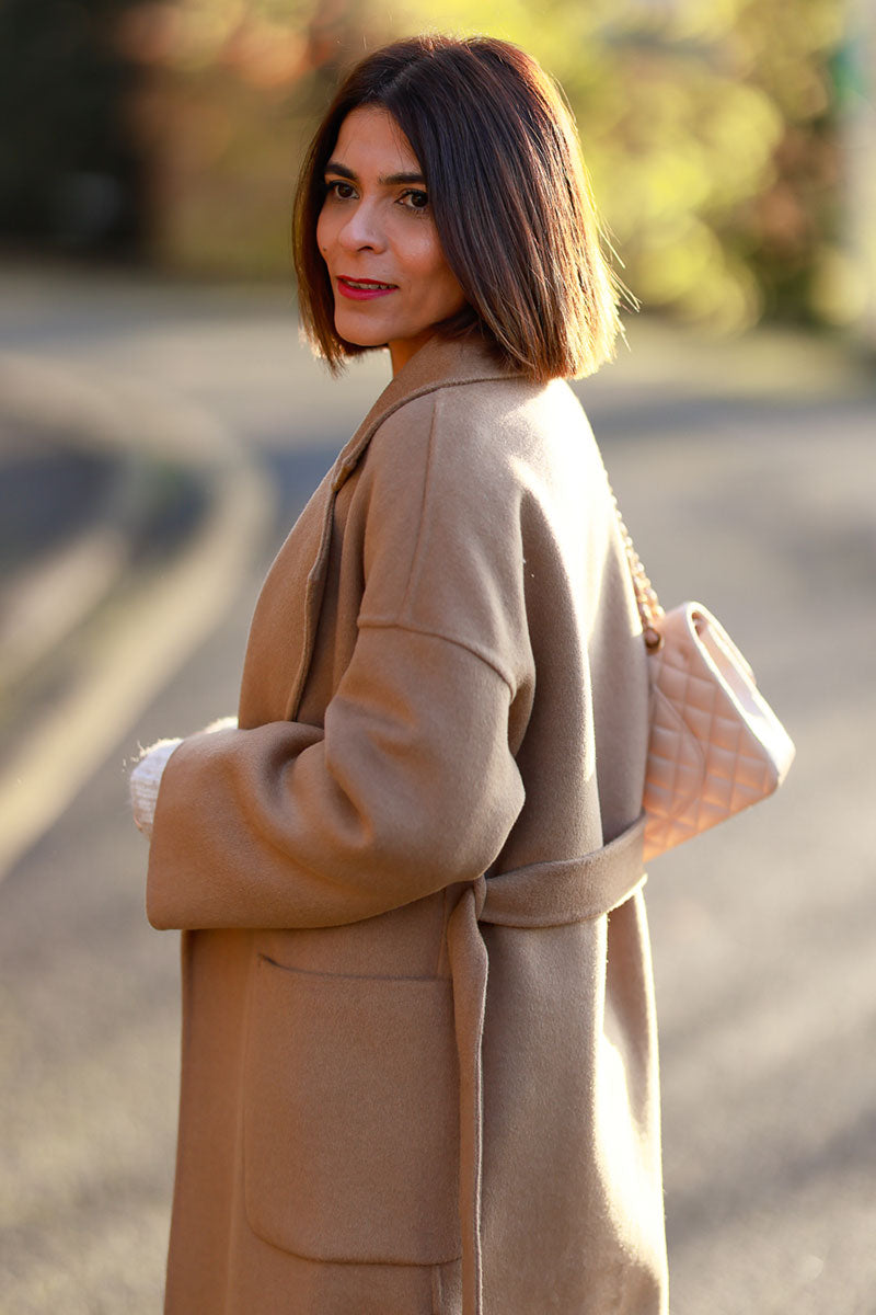 Winter Warm Belted Wool Coat C3822