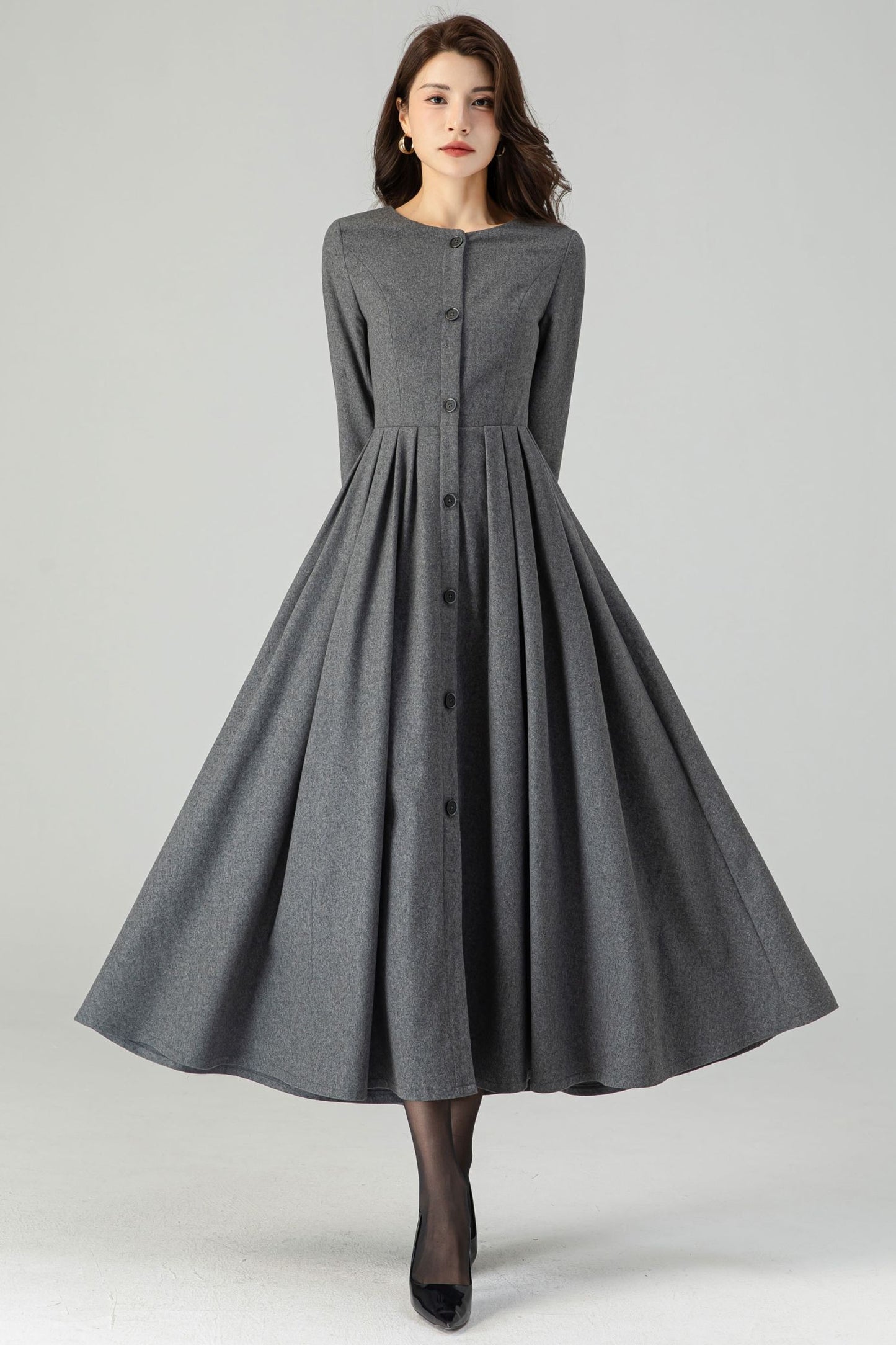 Midi Button Front Dress C3614-Size S US6 #CK2301167