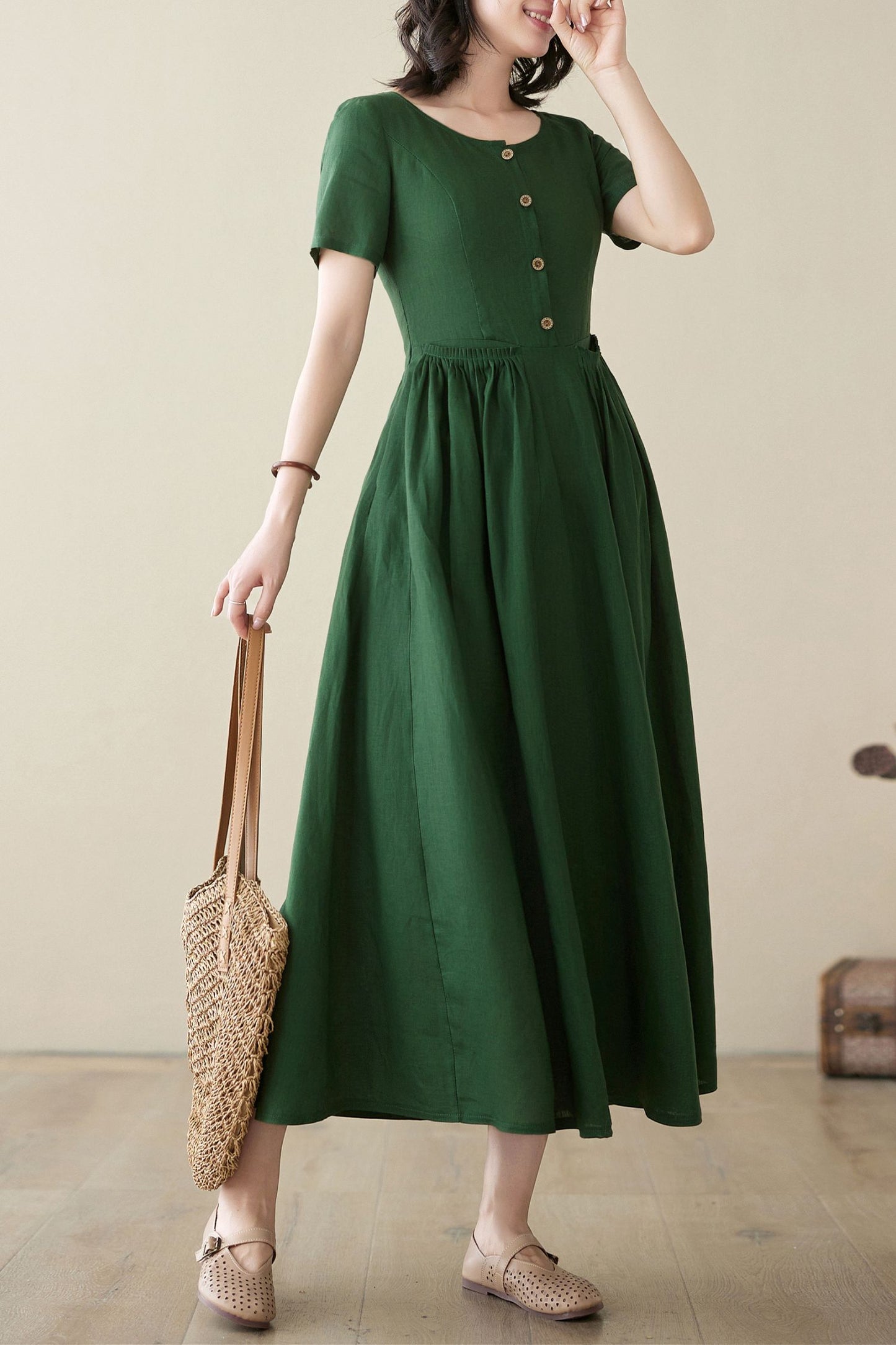 Women's Summer Swing Linen Dress C3950 - Size S(US4) #CK2400219