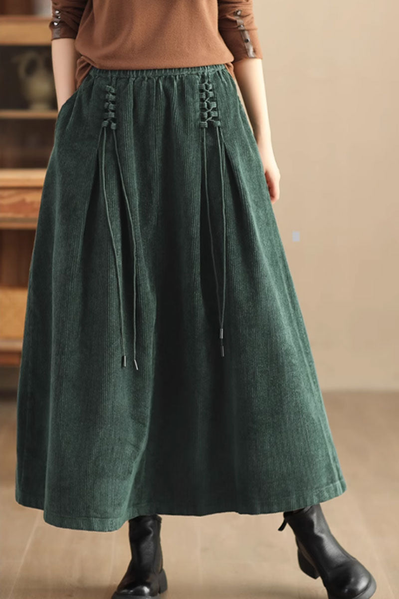 maxi corduroy skirt with pockets C3900