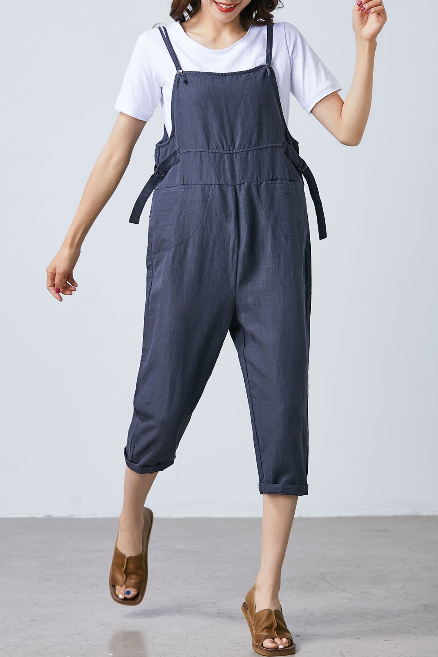 Women Casual Loose Linen Jumpsuits C1690