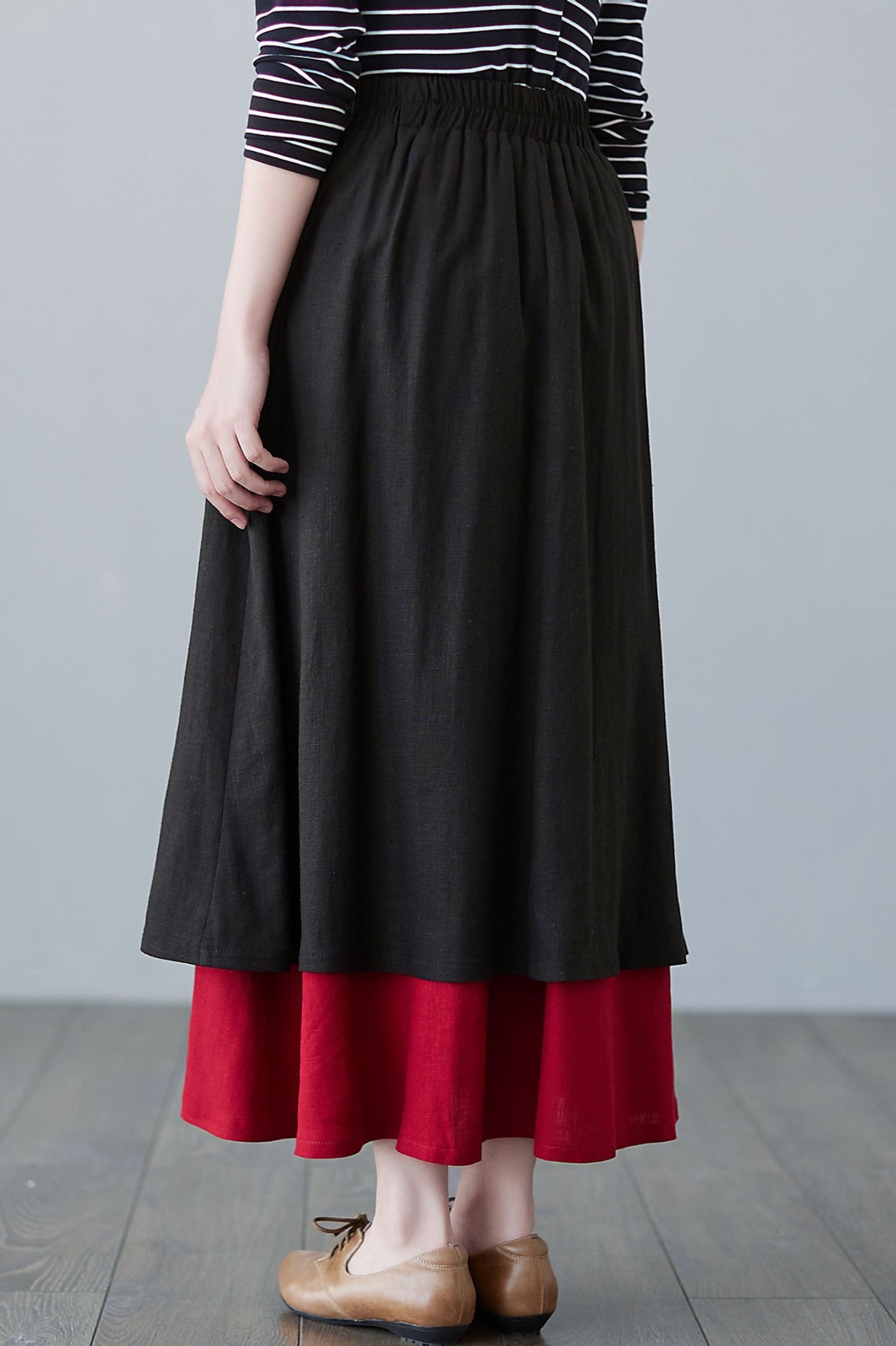 Long Linen skirt Women, Spring A Line Maxi Skirt C2496