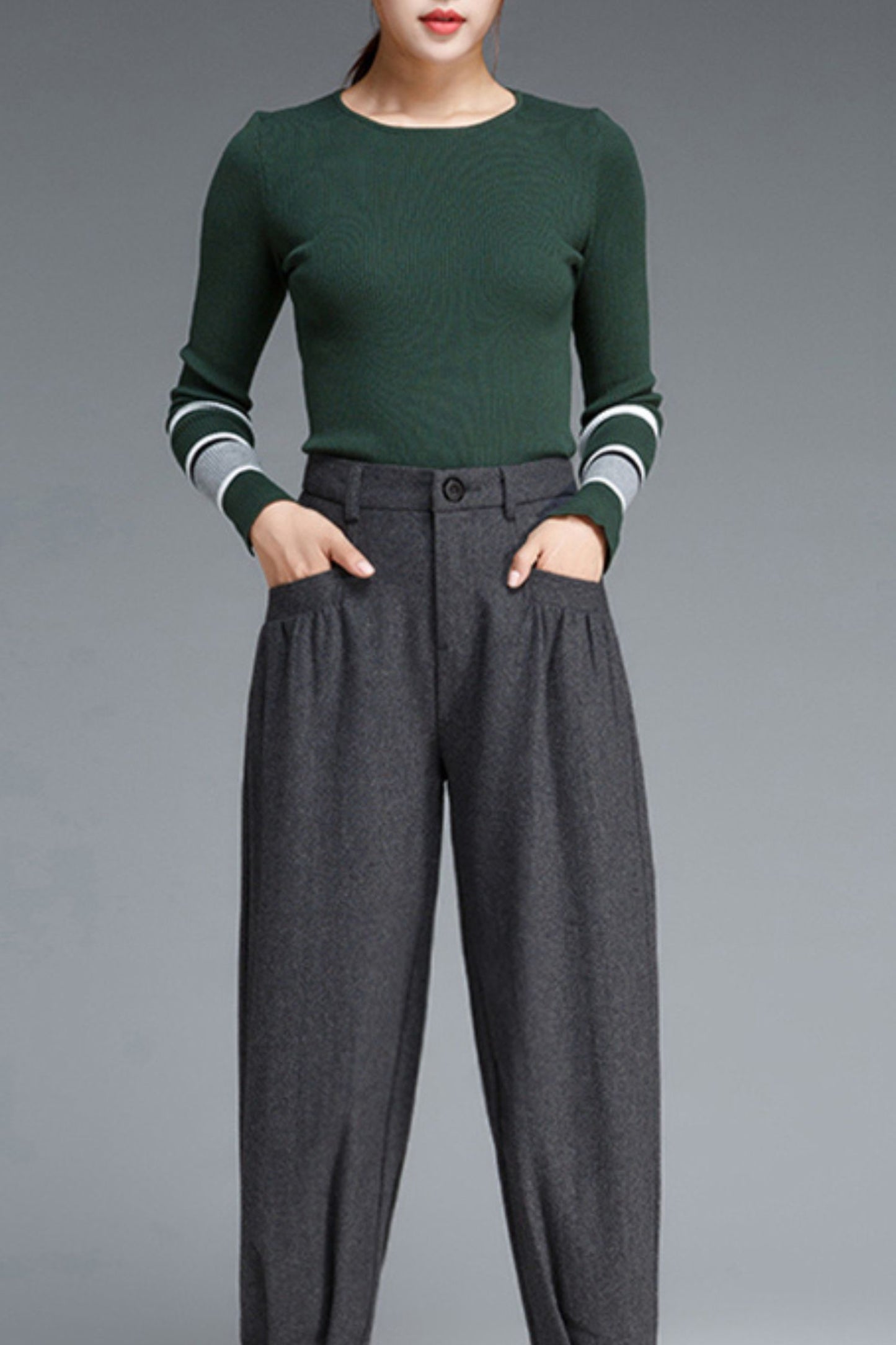 Winter wool womens office pants c5098