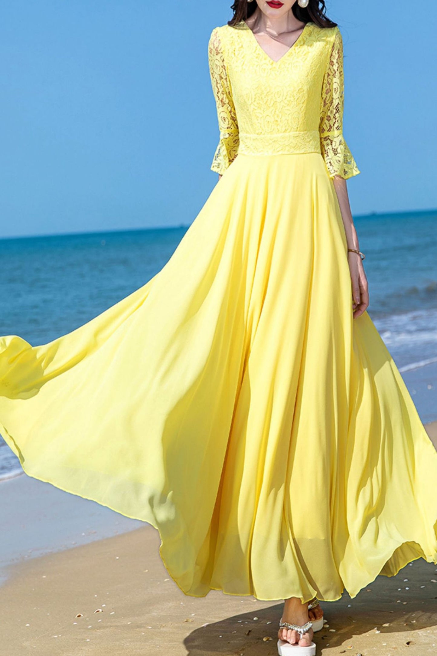 summer chiffon super long dress C4027