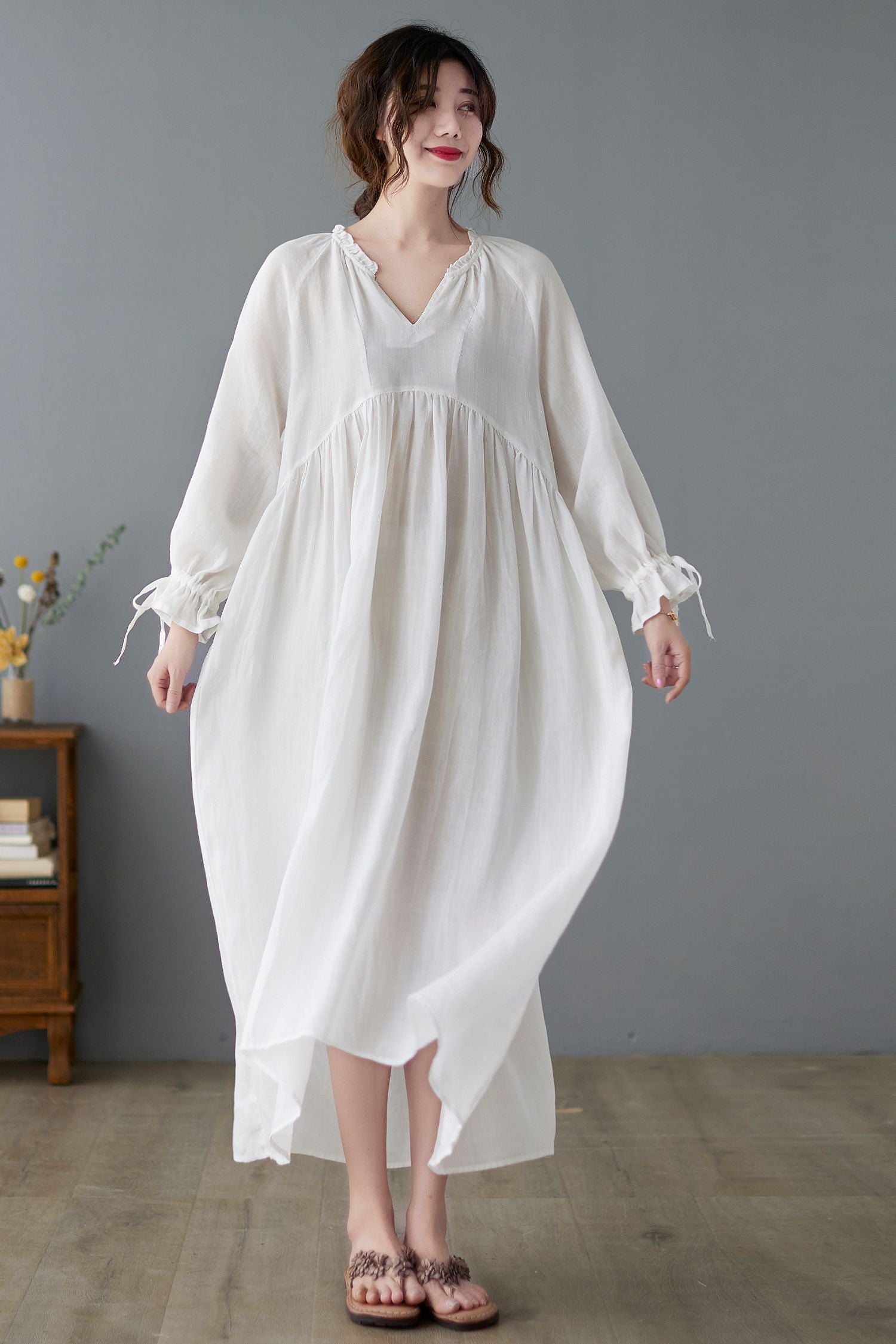 white linen swing dress Quince Women's Sleeveless Swing Dress in White, Size XL