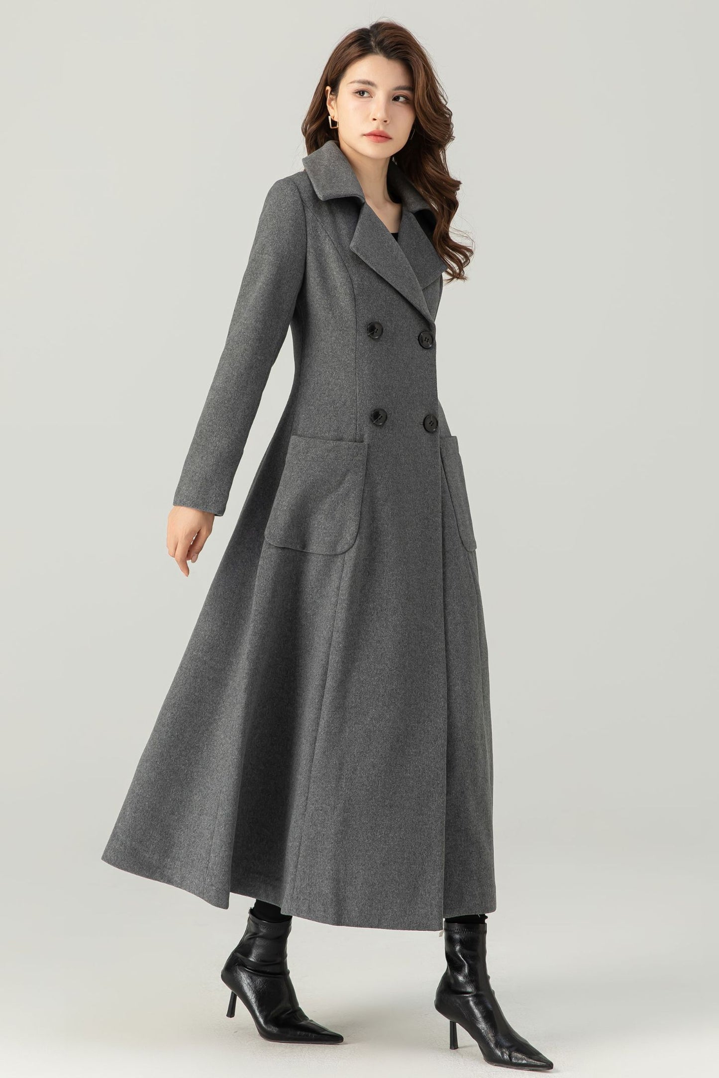 Womens winter Double Breasted Wool Coat C3698