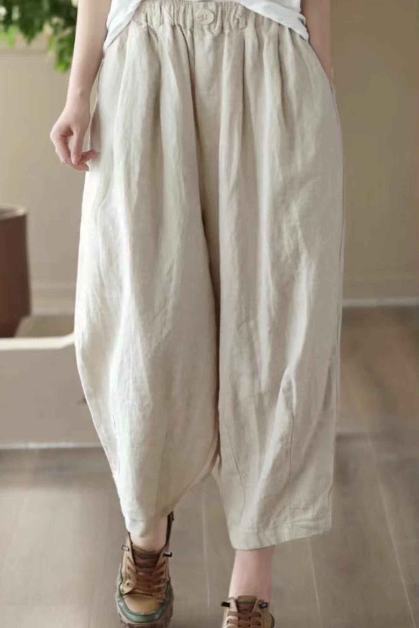 Summer leisure elastic lantern pants TT0054