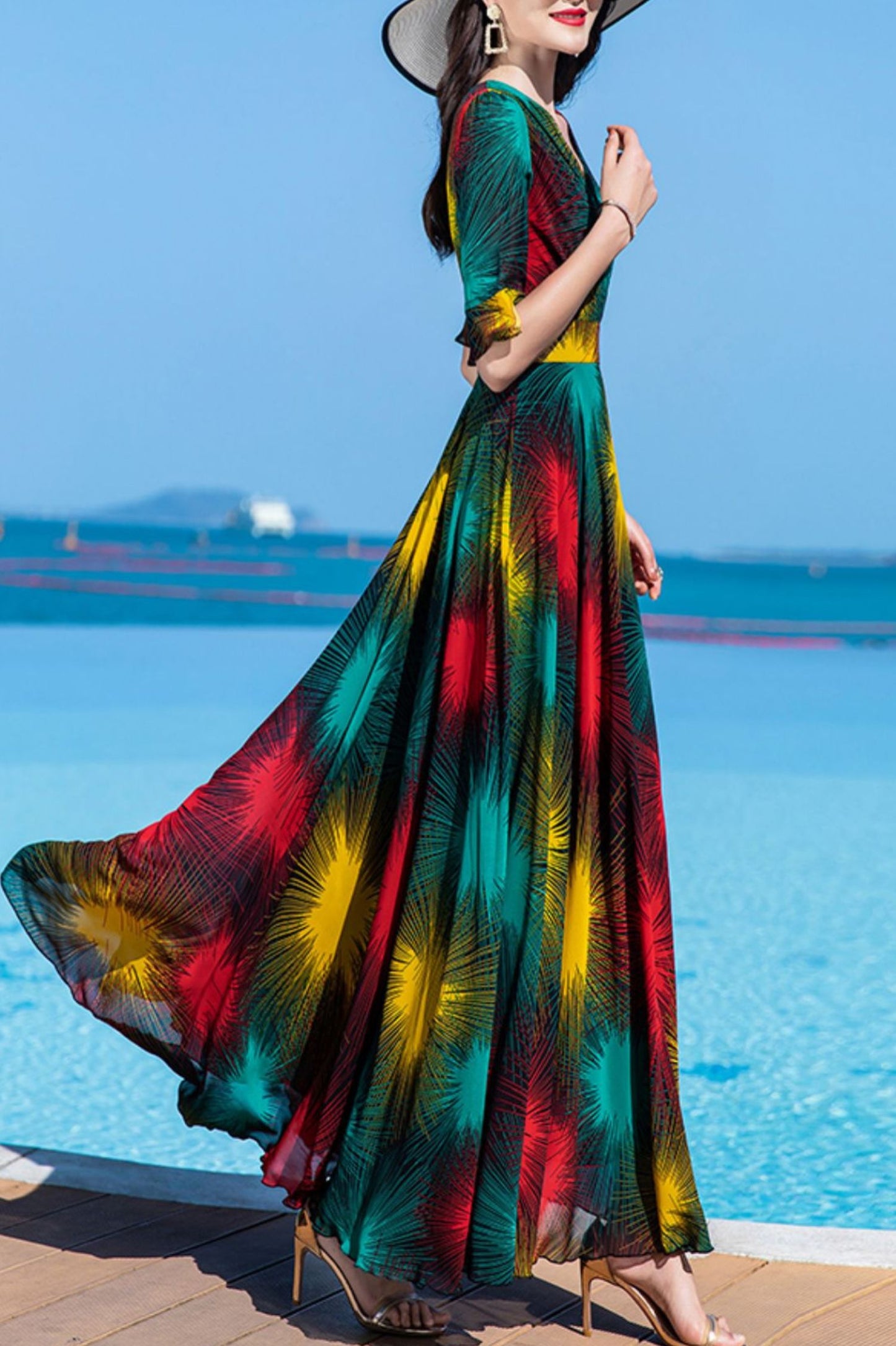 summer new chiffon dress women C4029