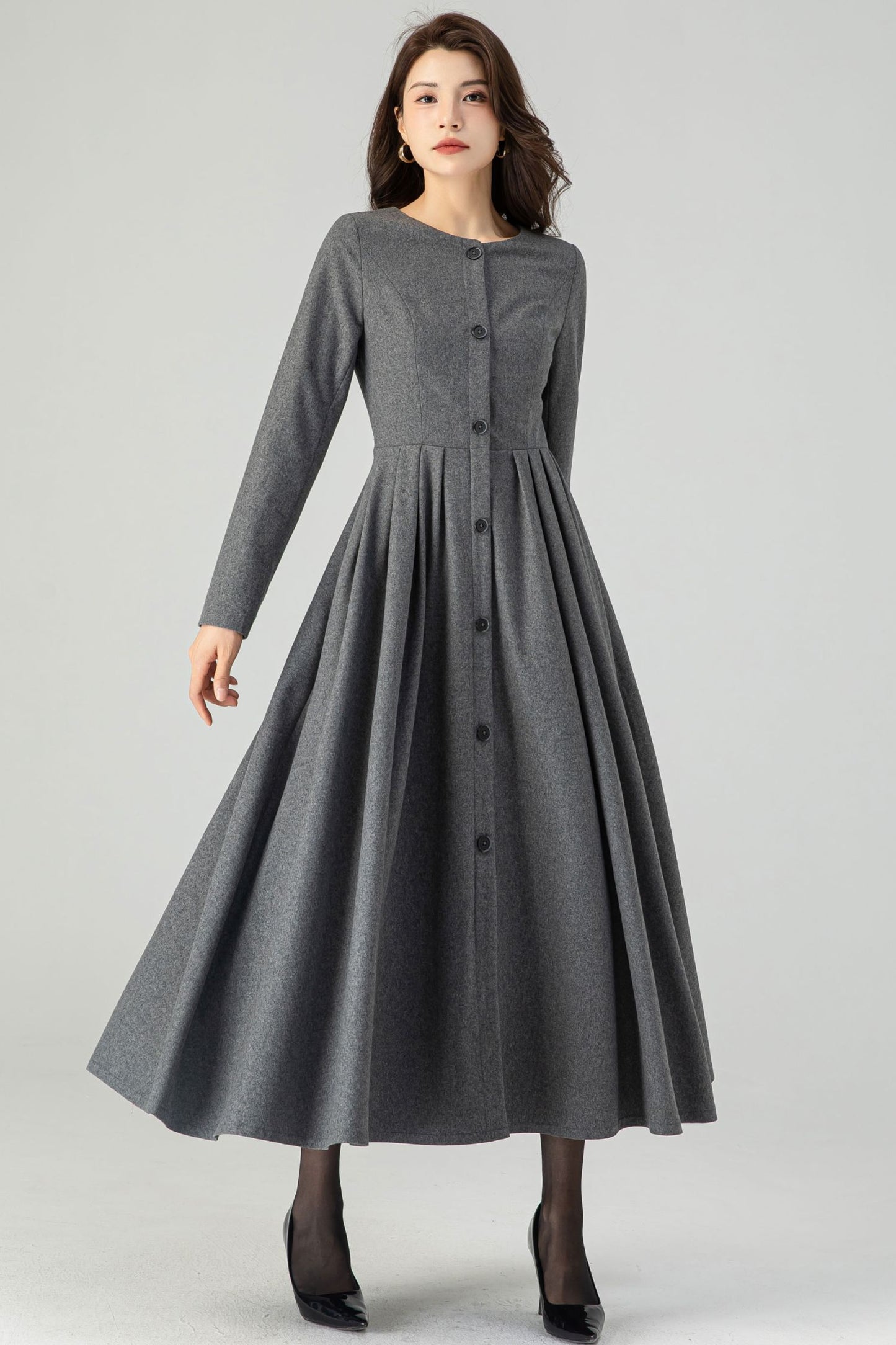 Midi Button Front Dress C3614-Size S US6 #CK2301167