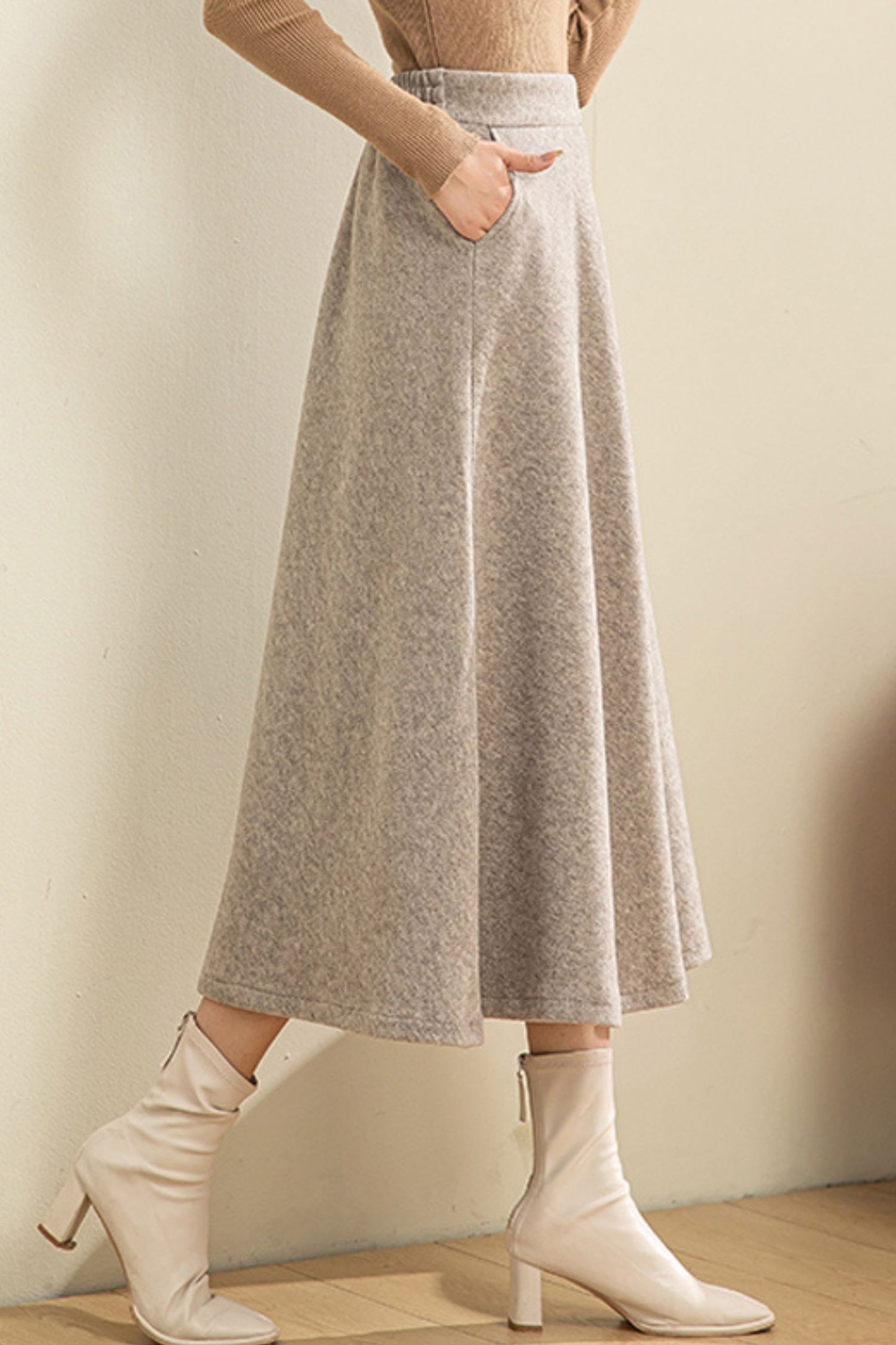 High Waisted Wool Skirt C3556