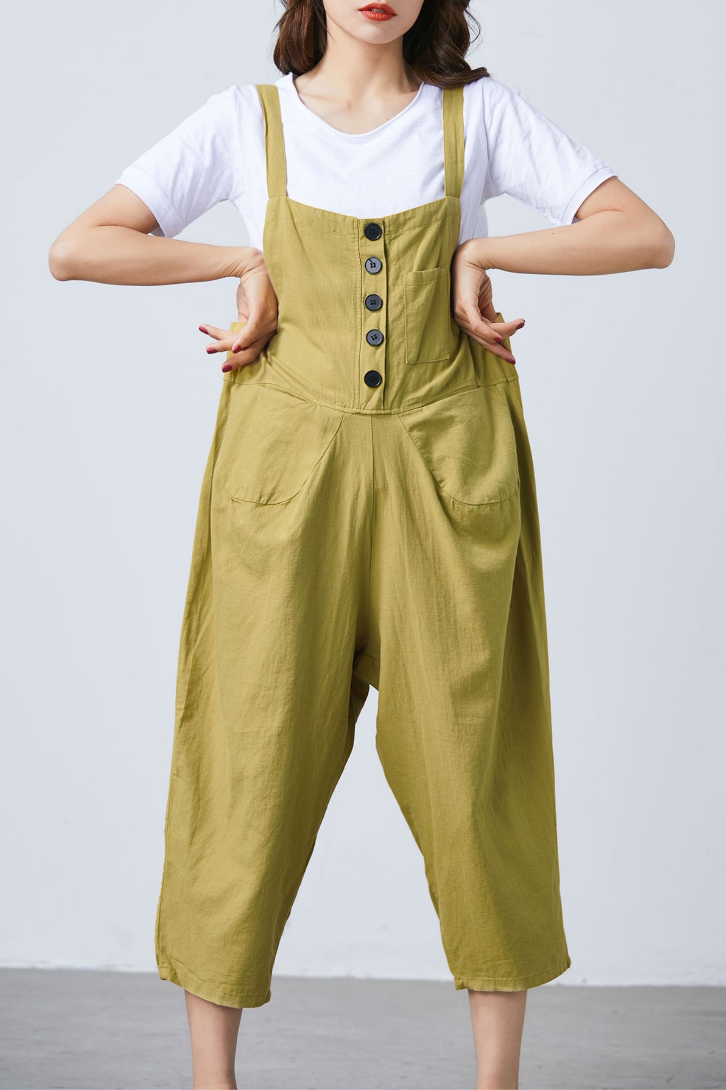 Women Casual Loose Linen Jumpsuits C1689