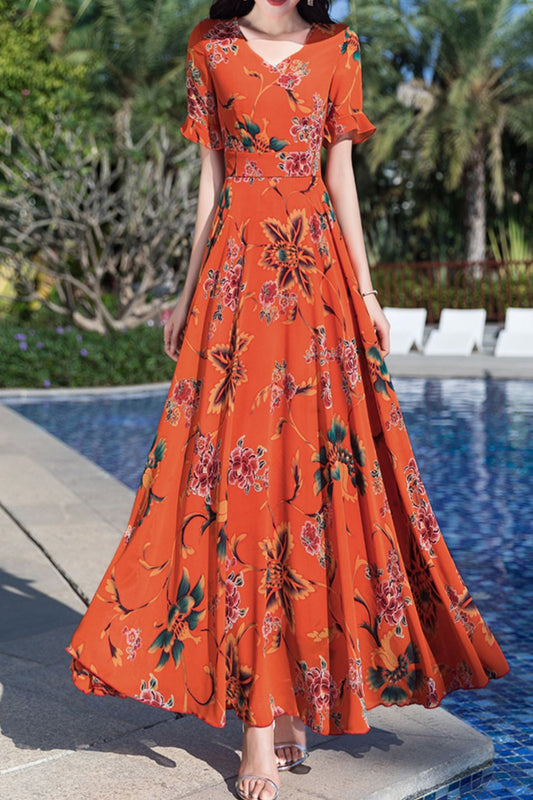 New Chiffon French Long dress C4046