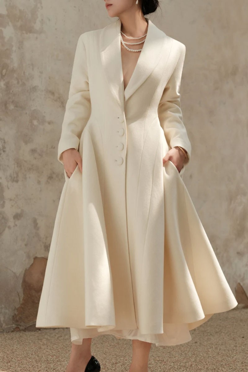 white princess winter long wool coat c3742