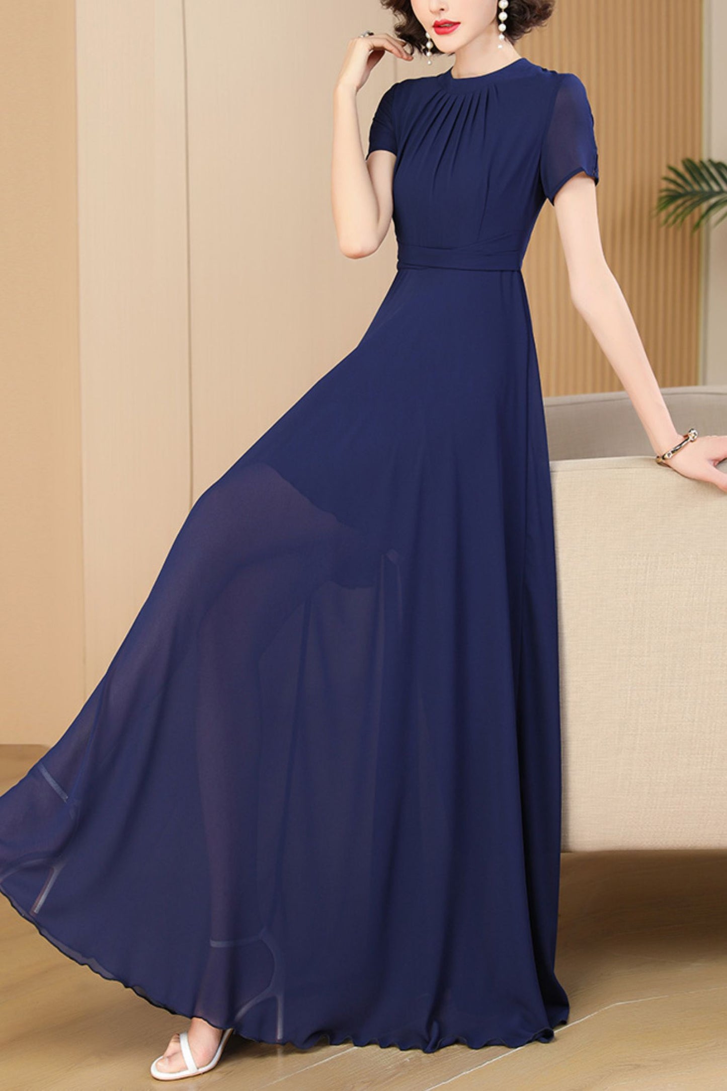 navy blue summer new dress C4088