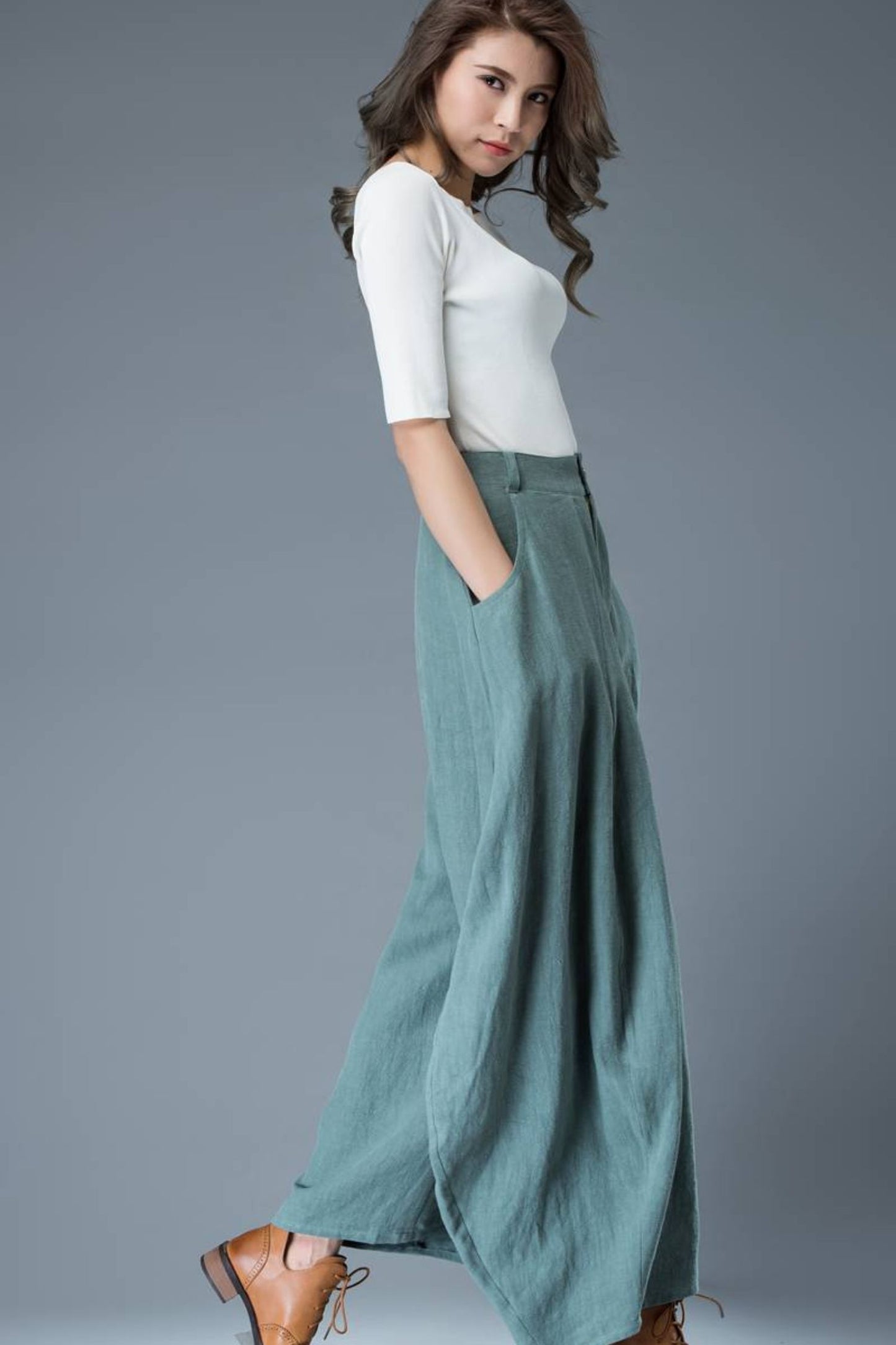 palazzo pants, Wide leg pants, linen pants woman C835