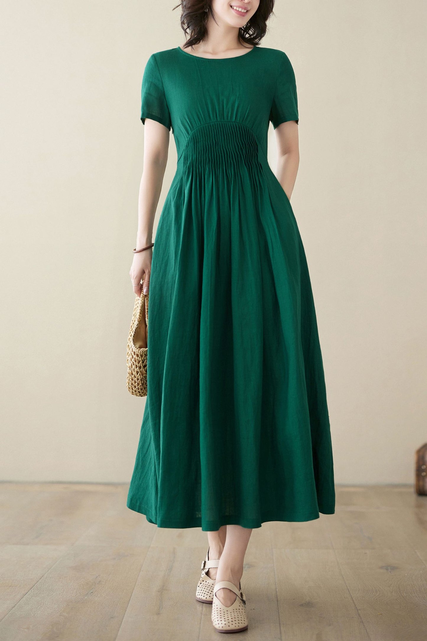 Short sleeve maxi dress C3953