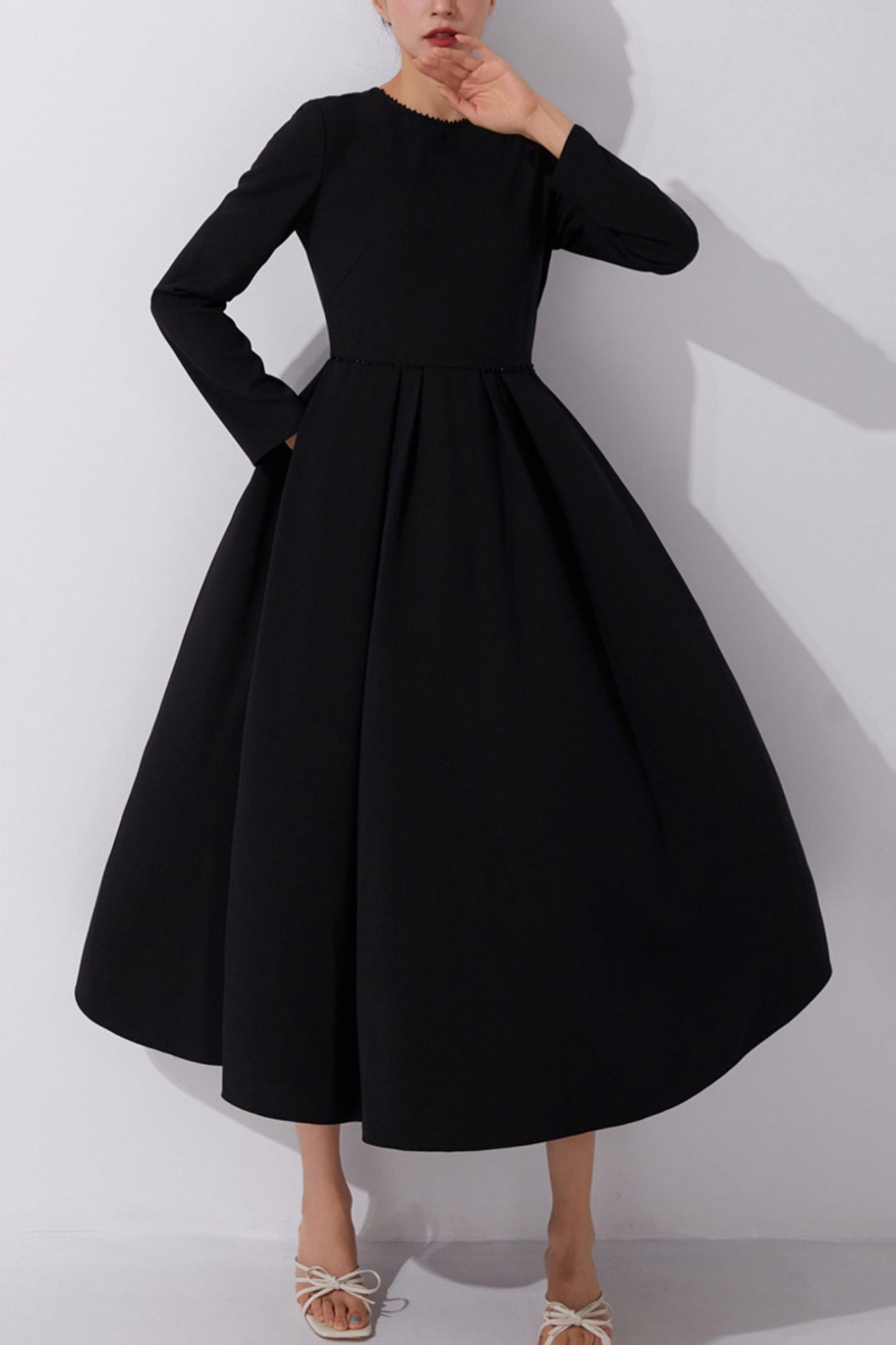 Women's Long Sleeves Black Party Dress C3898