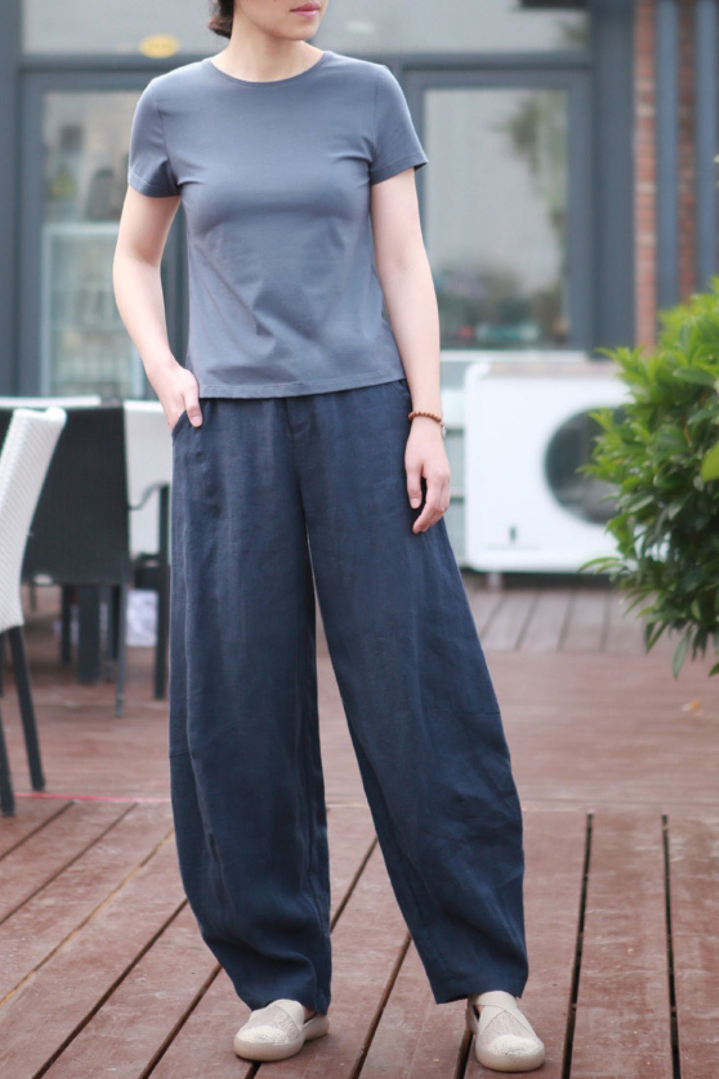 Spring and summer linen lantern pants L0613