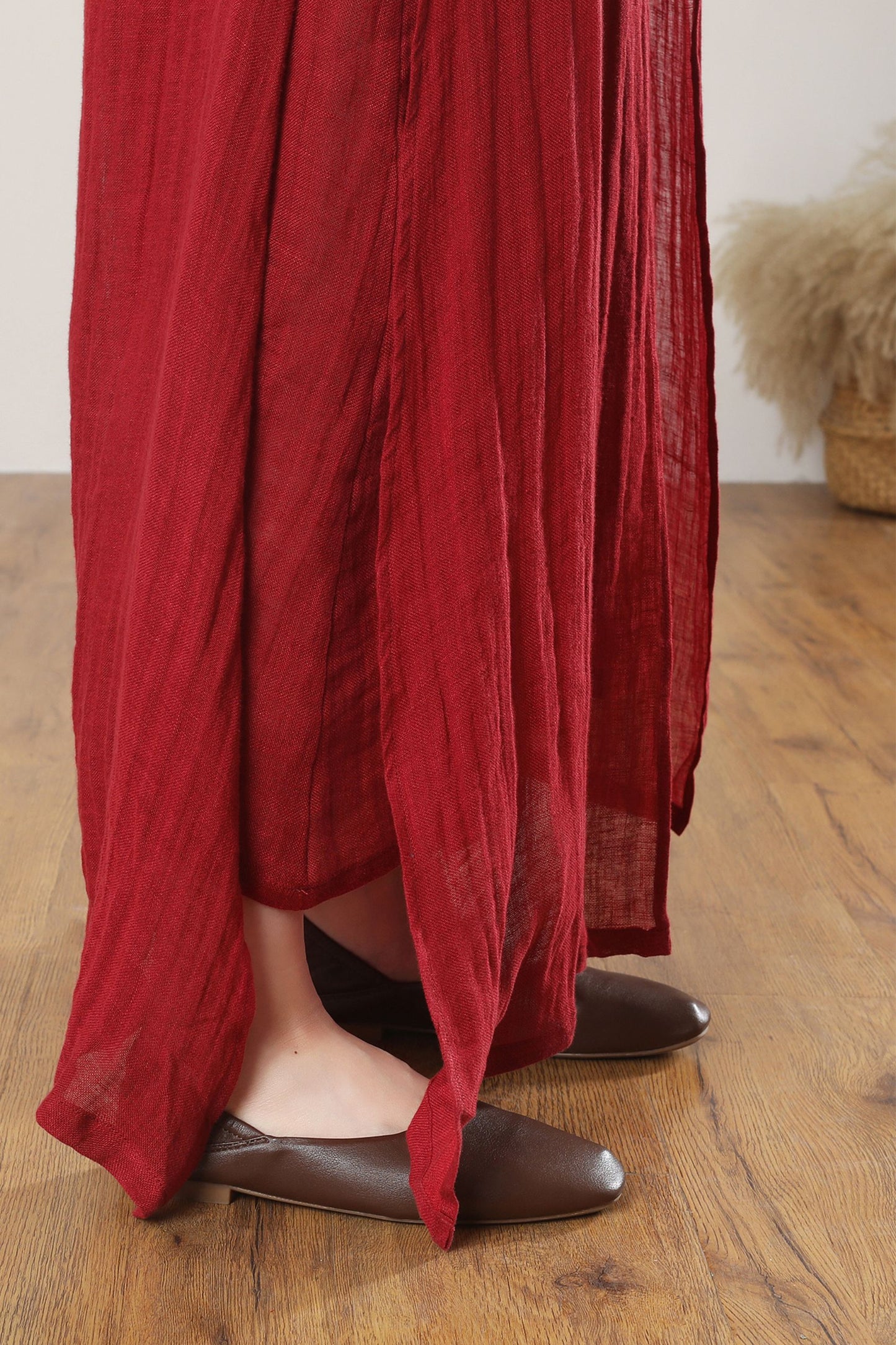 Maxi summer loose fit Linen dress for women c4776