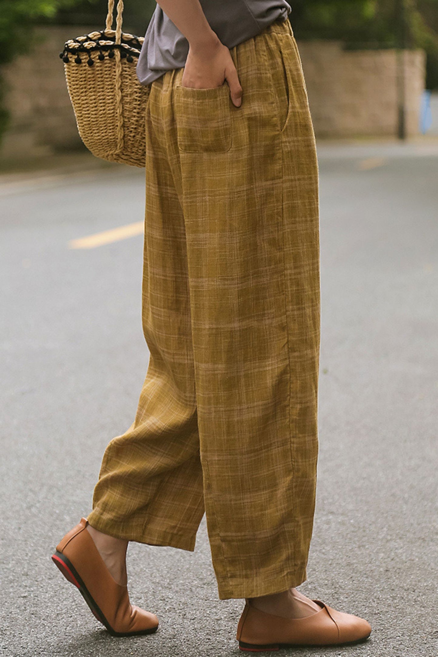 Summer loose casual elastic waist pants TT0007