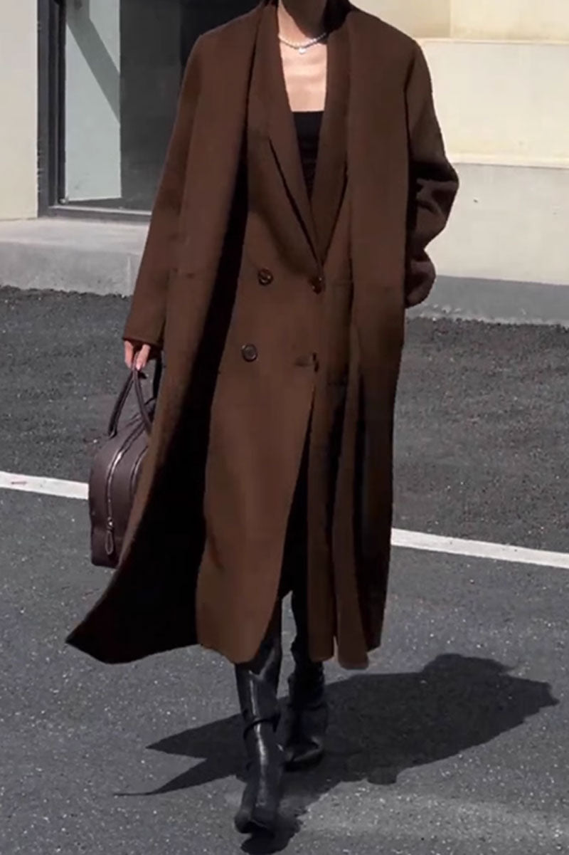two layers womens winter wool coat C3836