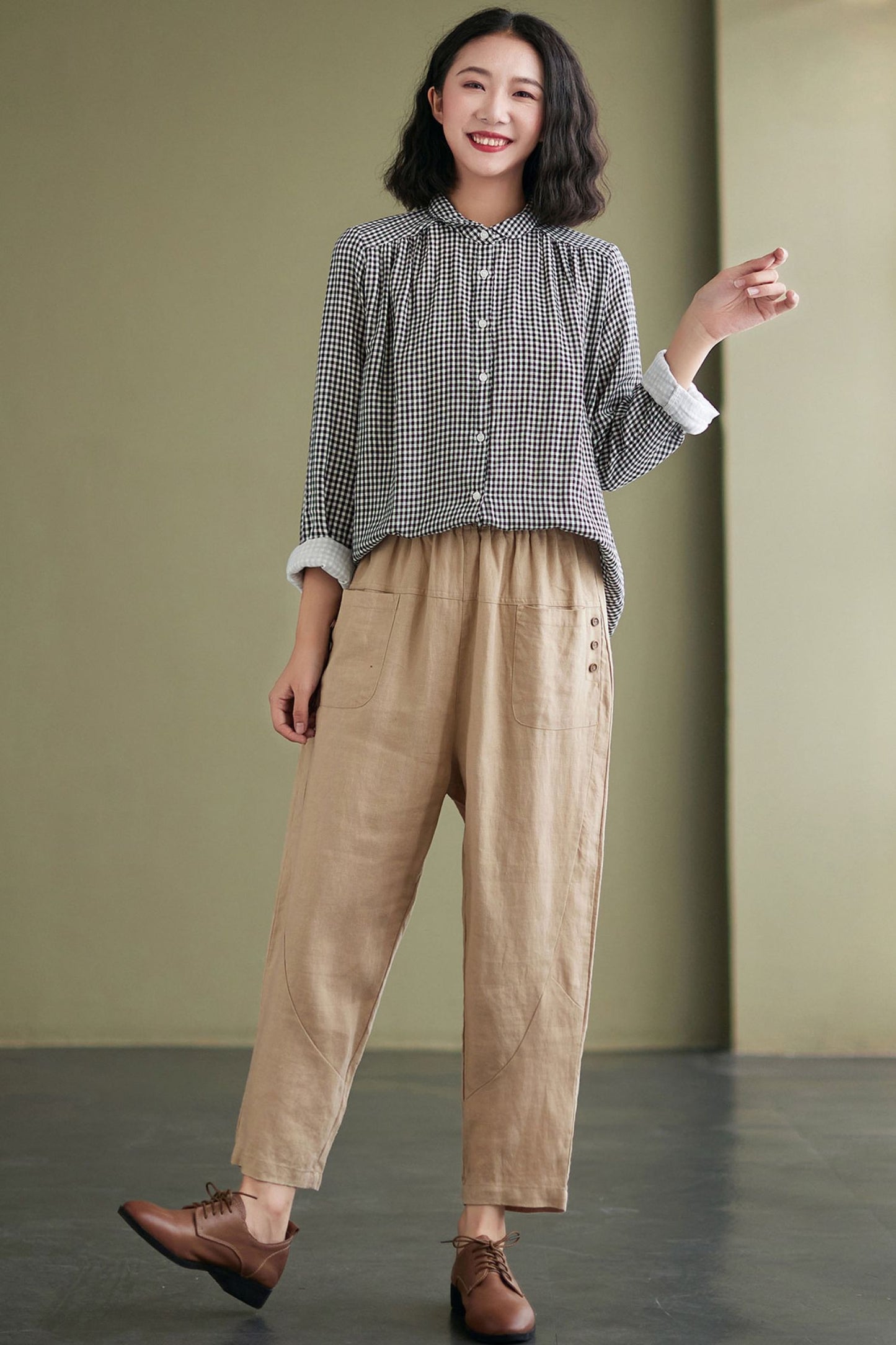 Button Down White Shirt women C2453