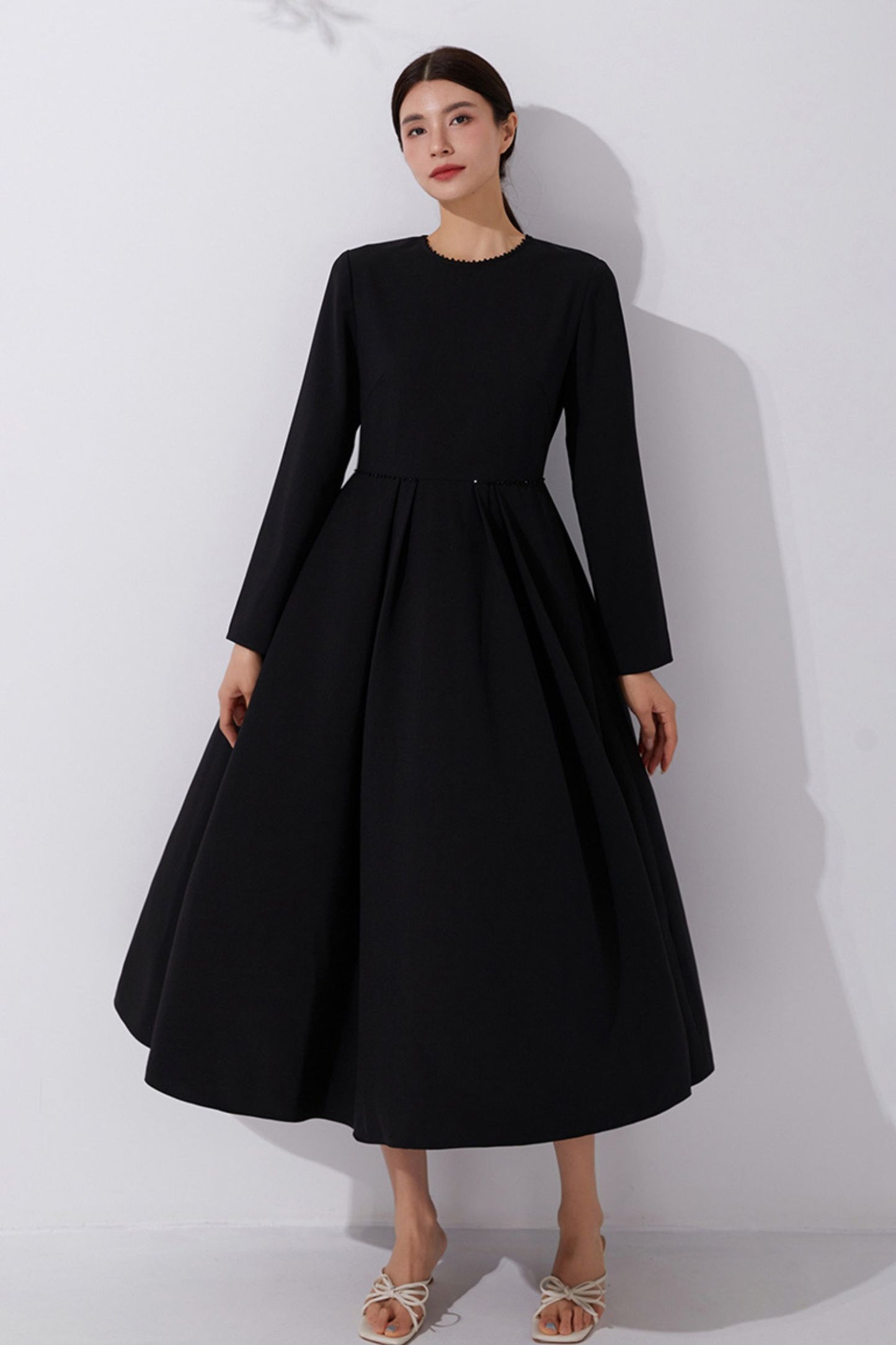 Women's Long Sleeves Black Party Dress C3898