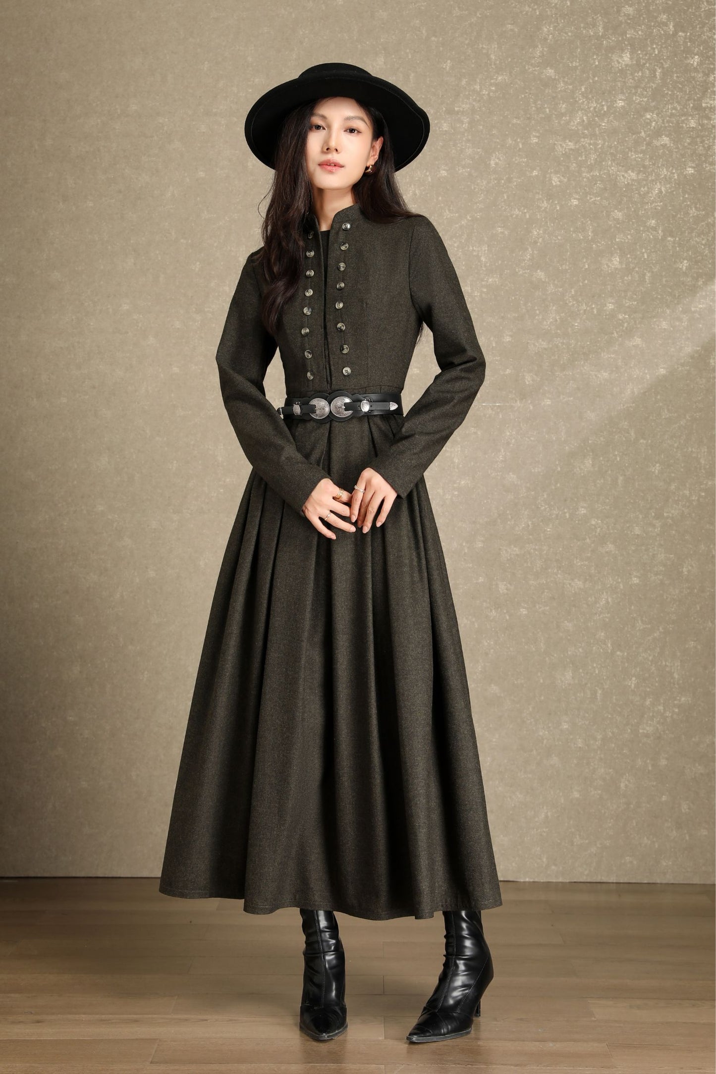 Womens Winter Wool Maxi Dress C4642