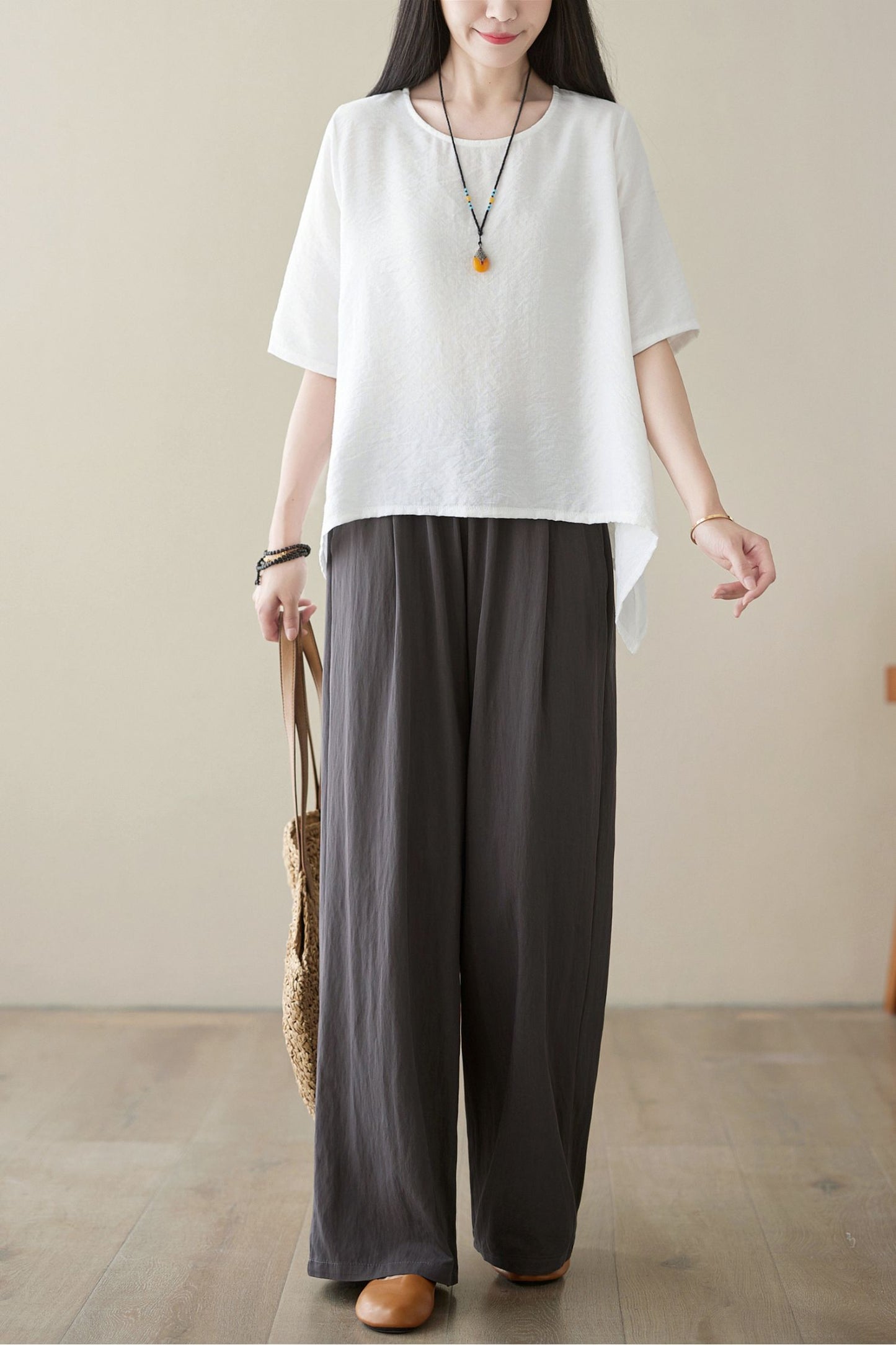 Wide Leg Casual Linen Pants C3957 -Size XS #CK2400105