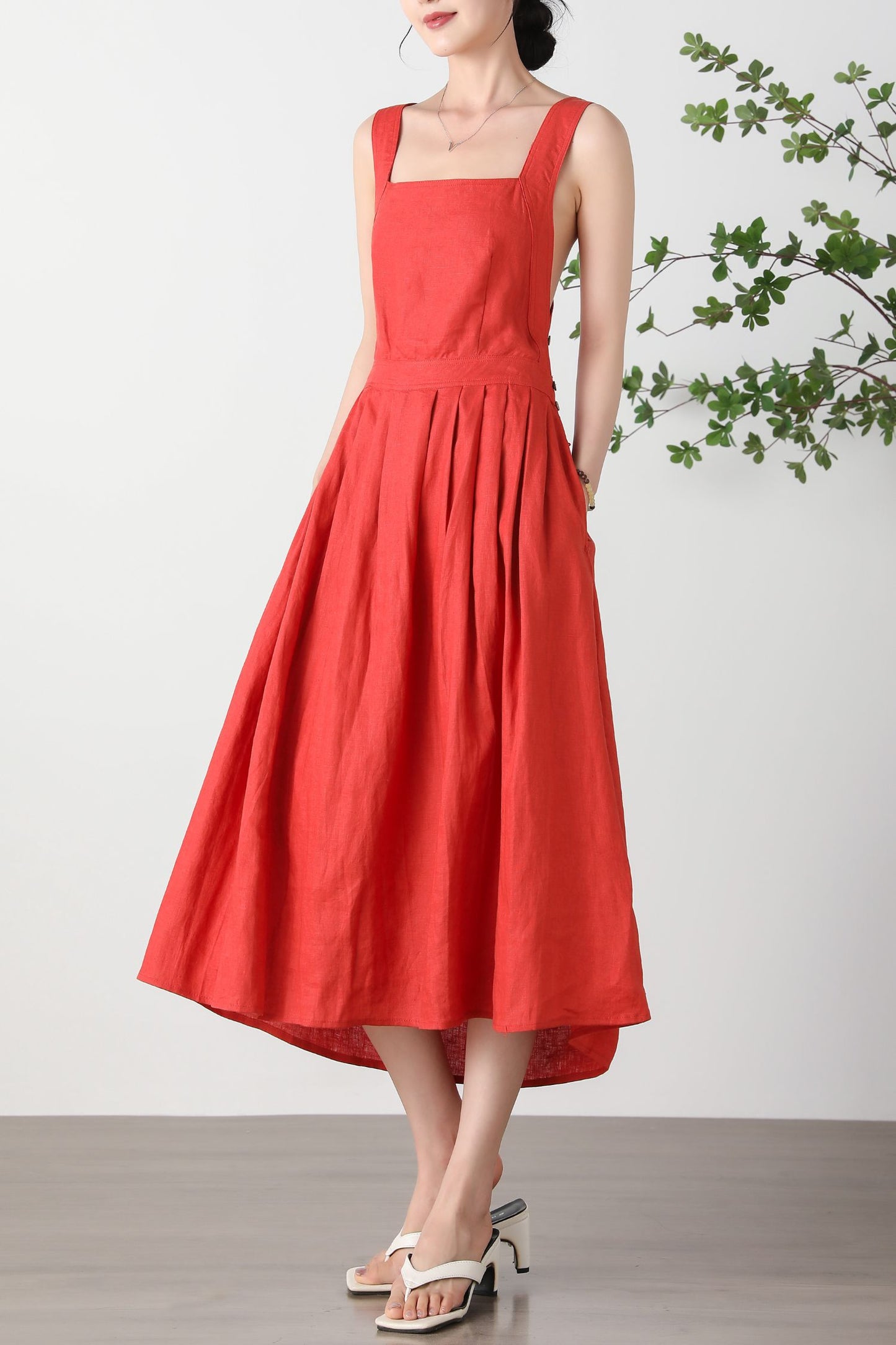 Summer Backless Orange Dress C3261