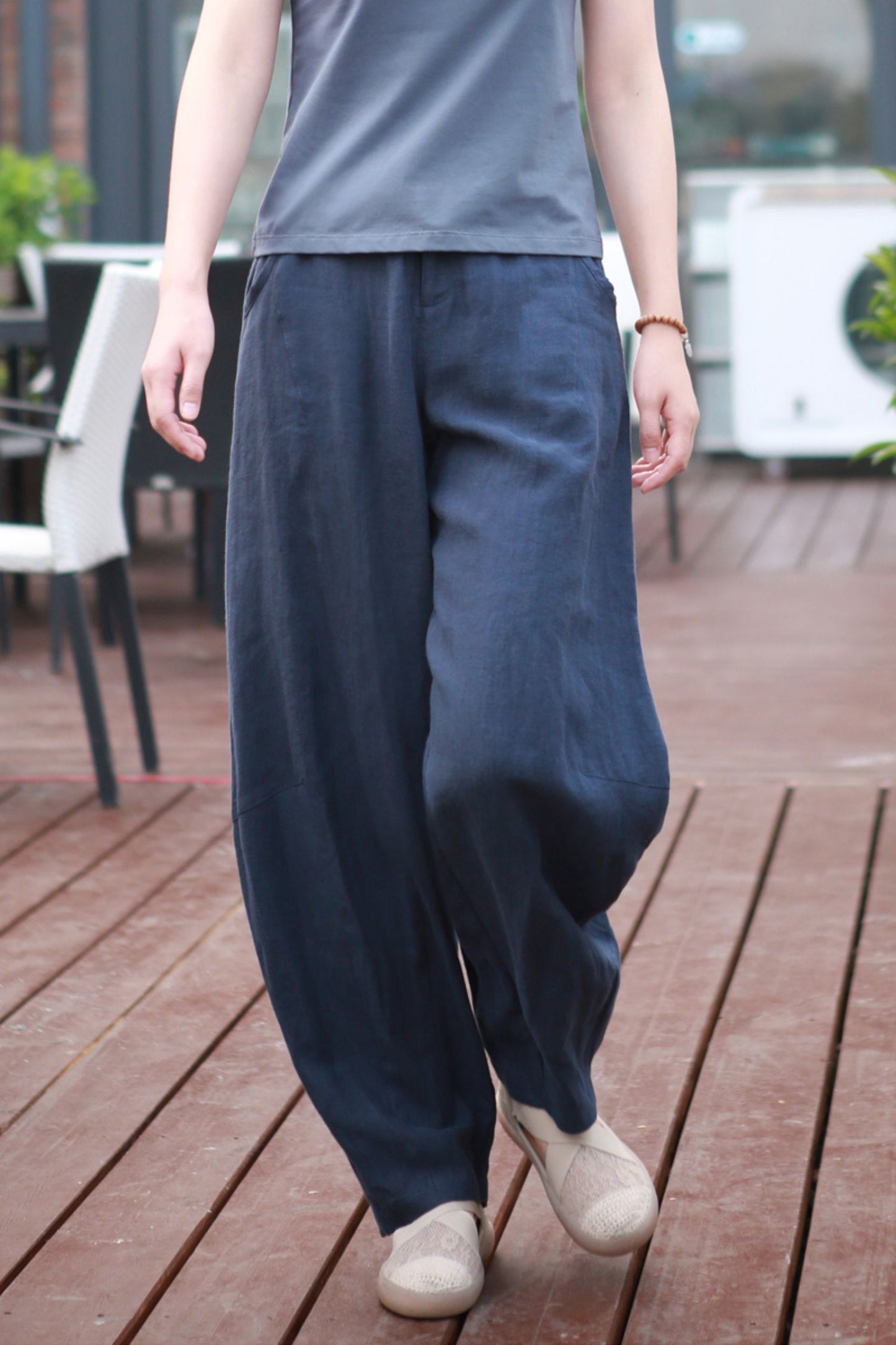 Spring and summer linen lantern pants L0613