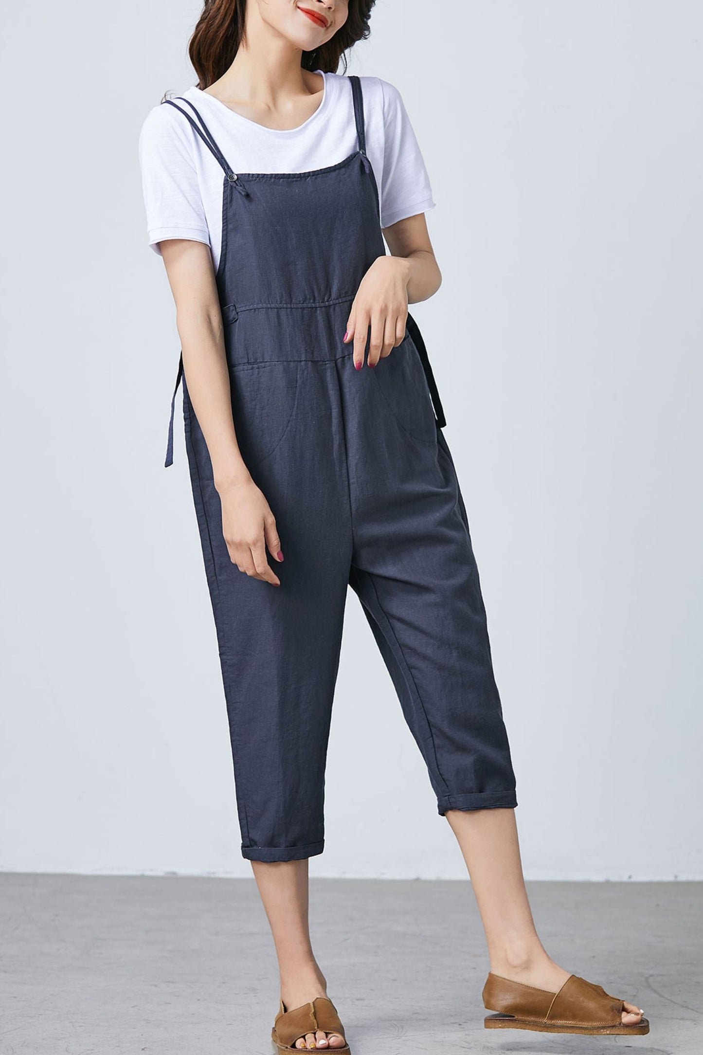 Women Casual Loose Linen Jumpsuits C1690