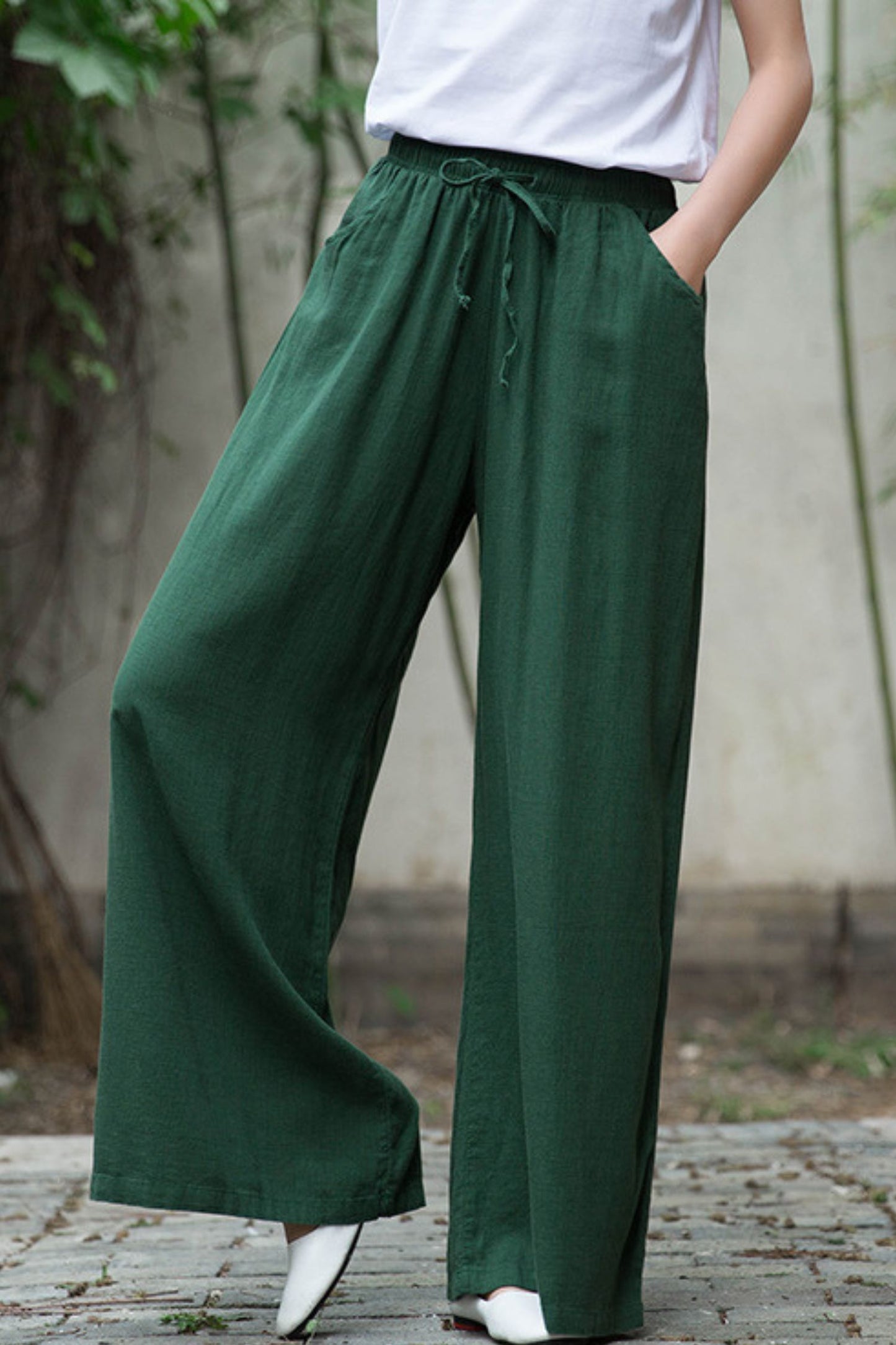 spring and summer cotton and linen wide-legged pants TT0019