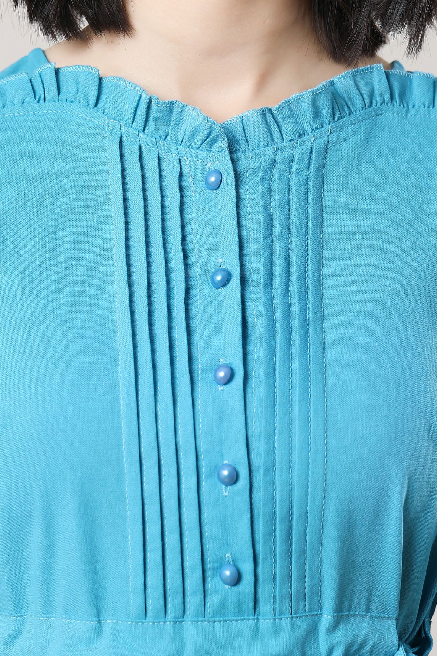 Women's Blue Linen Dress C3288