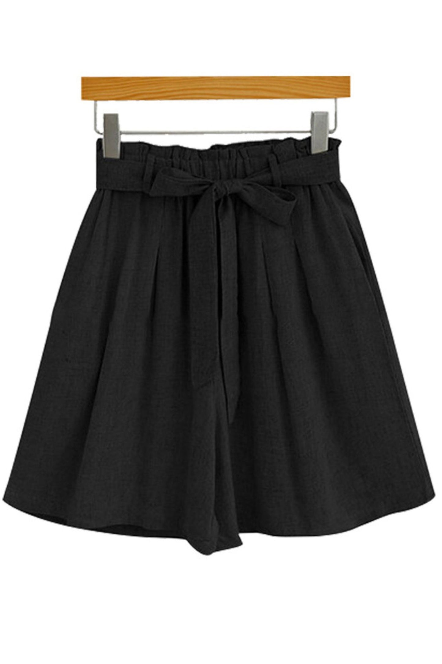 Womens Linen High Elastic Waist Summer Casual Shorts with Pocket C3161