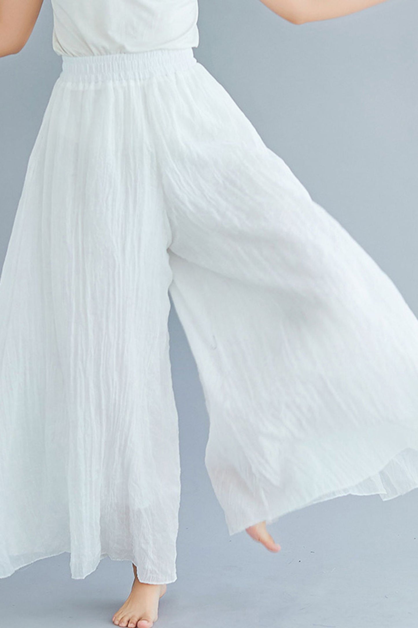 cotton linen wide-legged casual pants TT0053