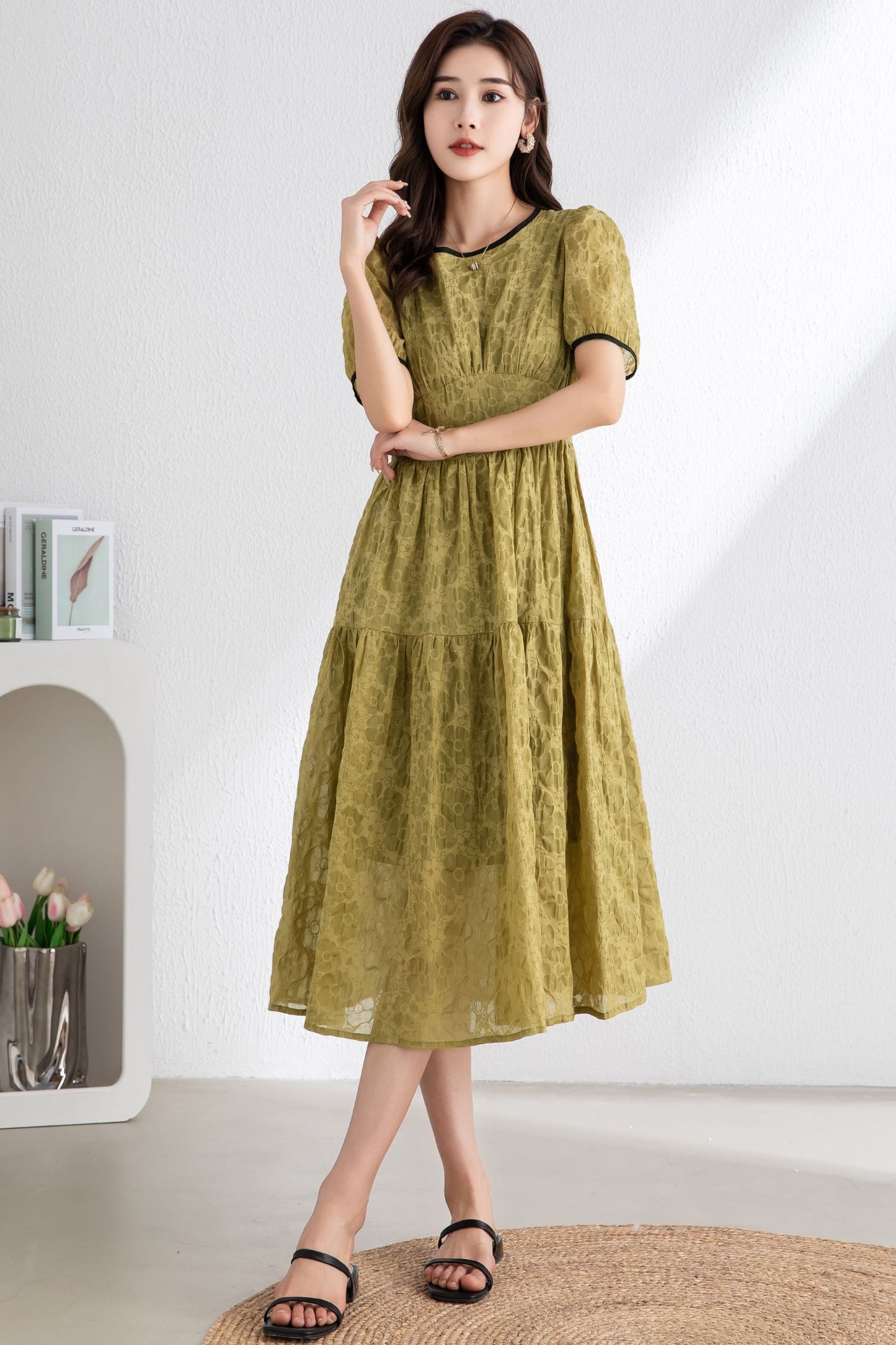 Women's Summer Green Dress C3318