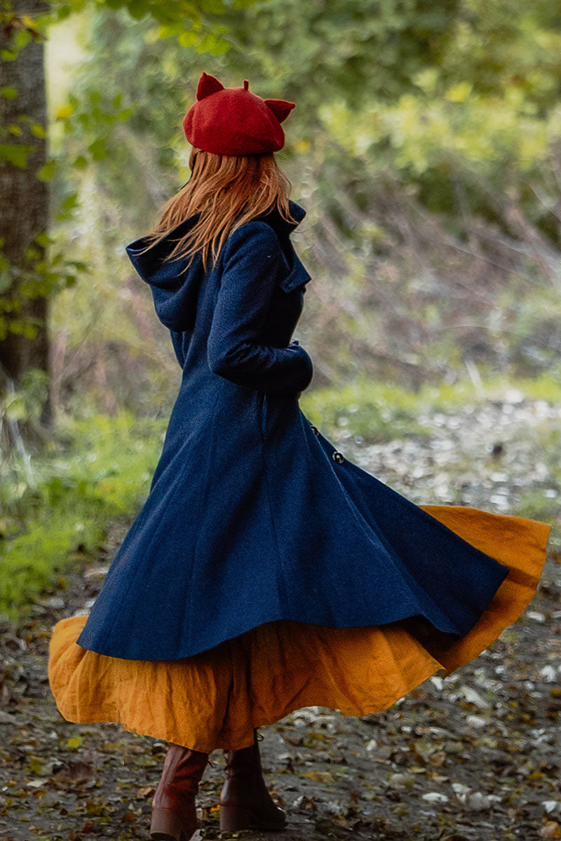 Hooded Asymmetric Winter Wool Coat C3809