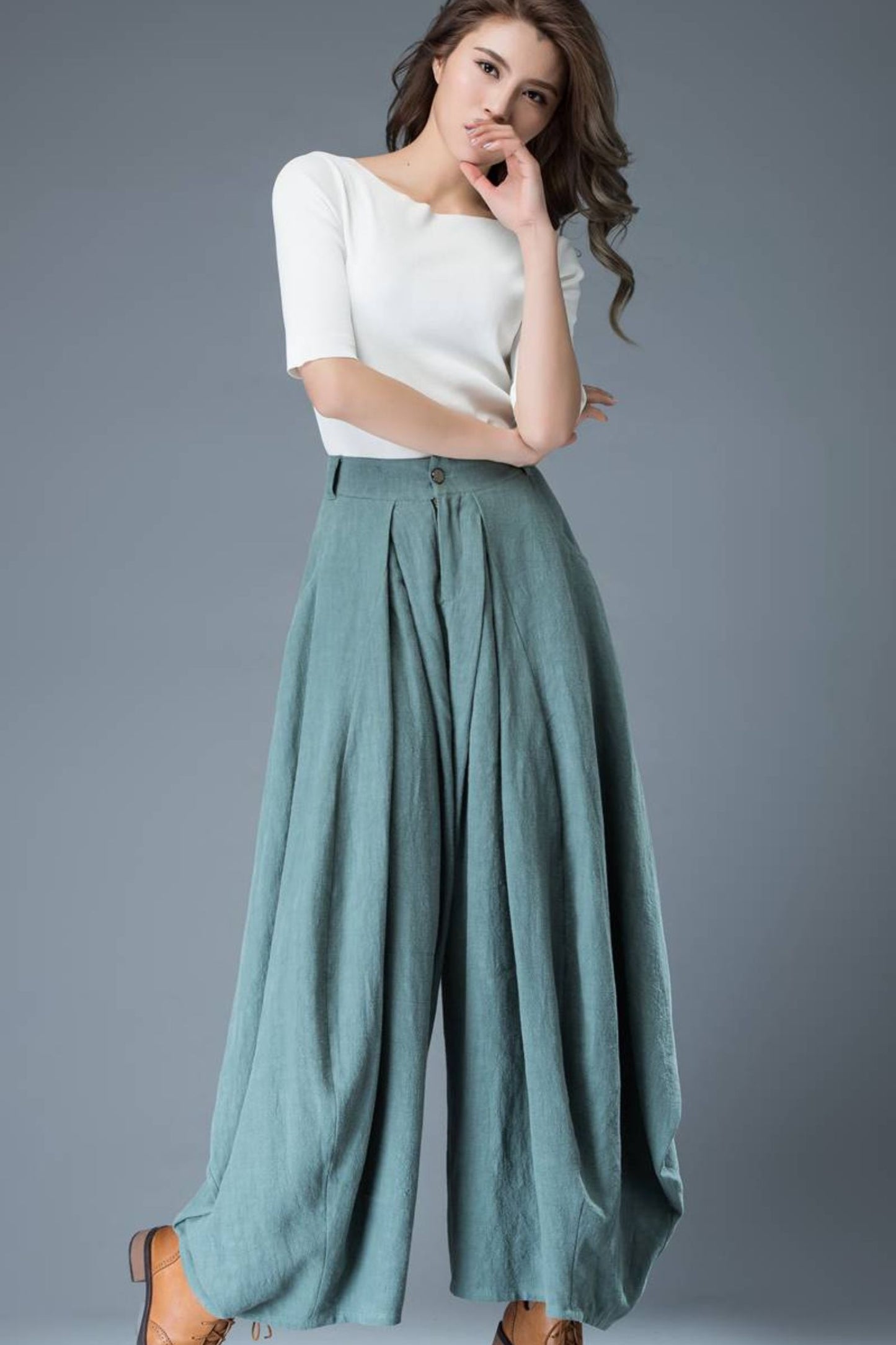 palazzo pants, Wide leg pants, linen pants woman C835